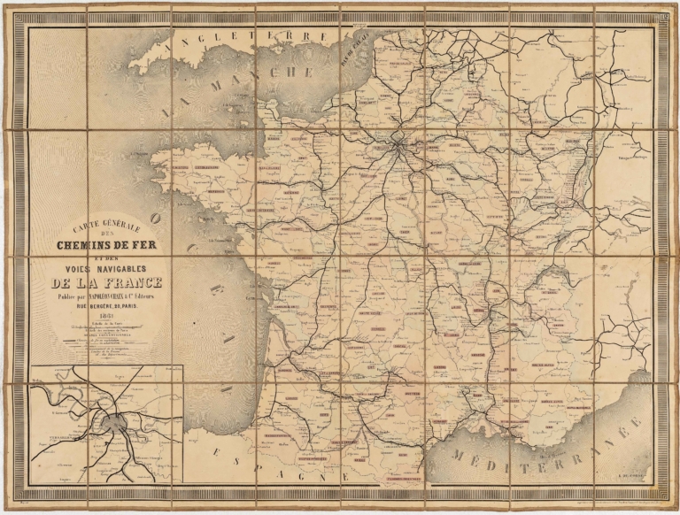 Rare Map Of Cartes G N Rale Des Chemins De Fer Et Des Voies Navigables