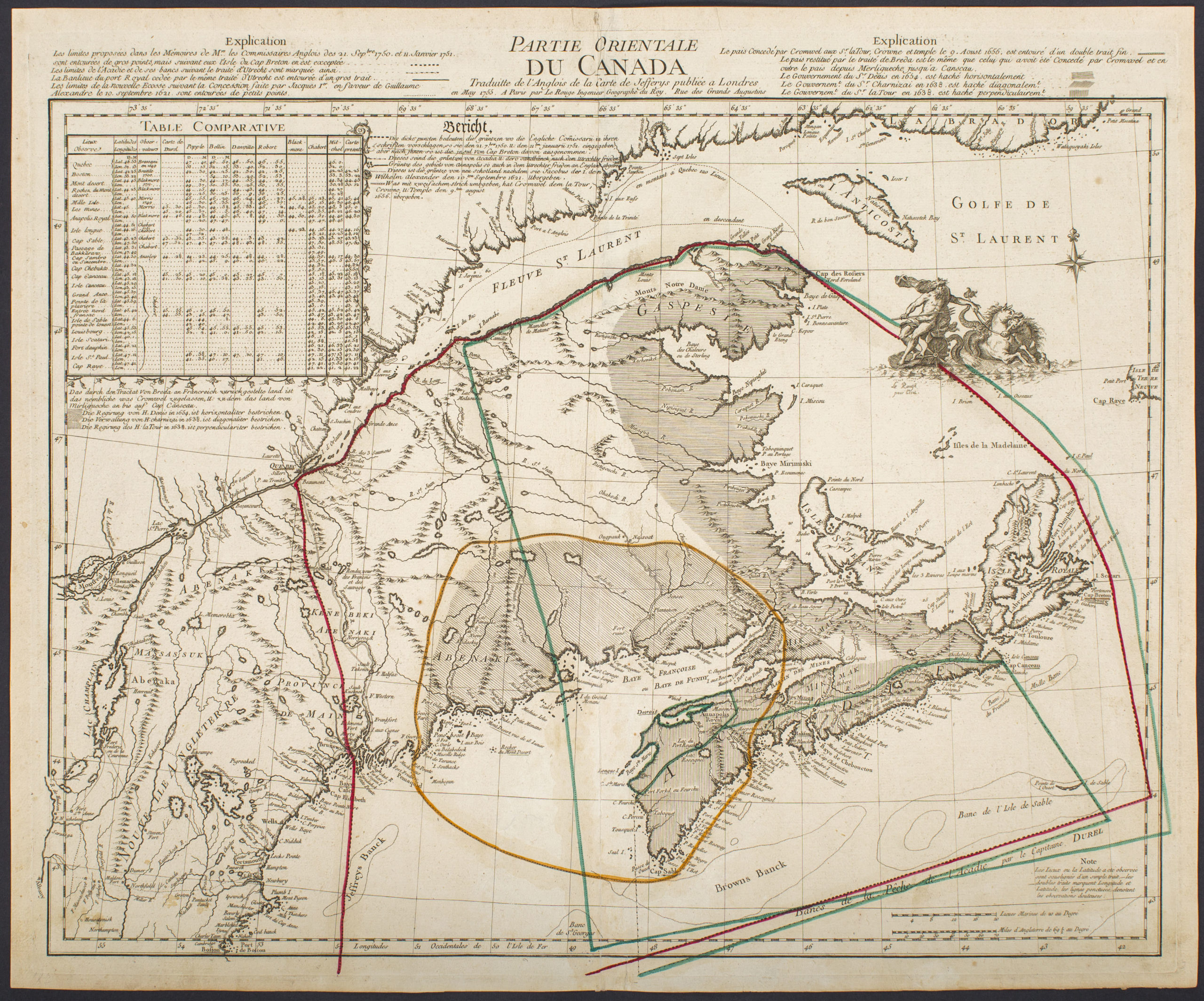 Partie Orientale Du Canada Traduite de l'Anglois de Carte de Jefferys publiée a Londres en May 1755...