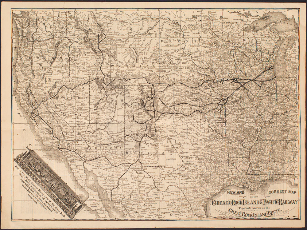 New and Correct Map of the Chicago Rock Island & Pacific Railway Popularly Known as the Great Rock Island Route