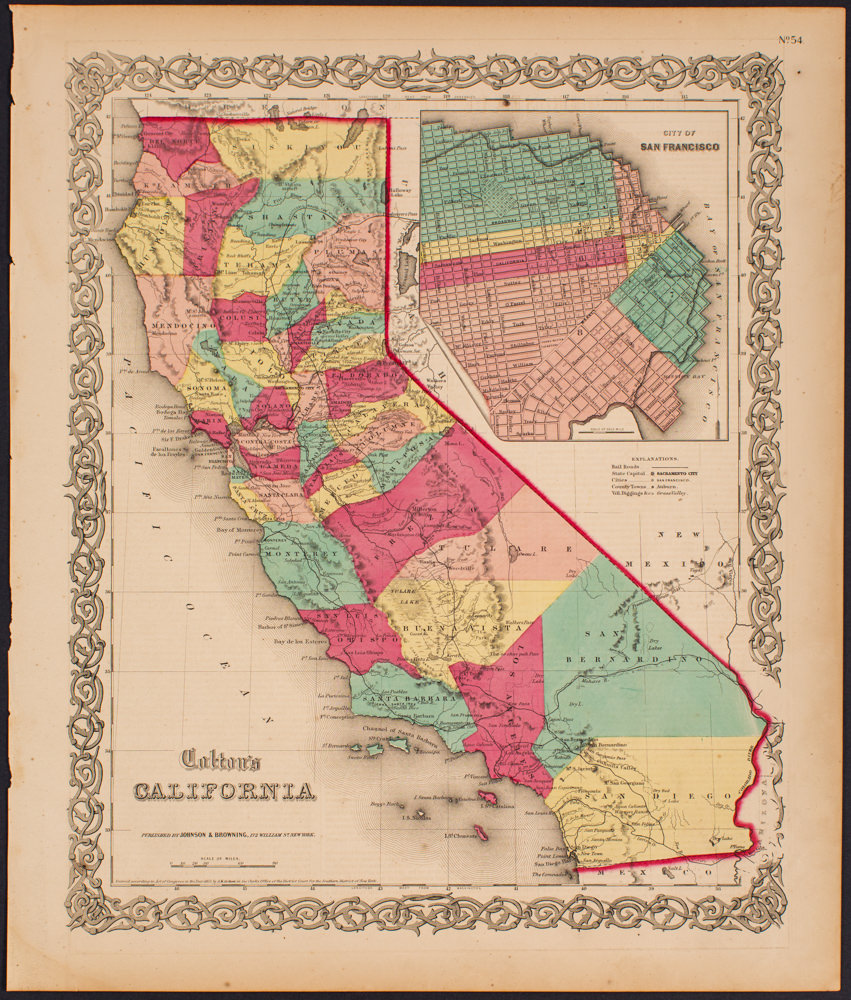 Colton's California. Published by Johnson and Browning