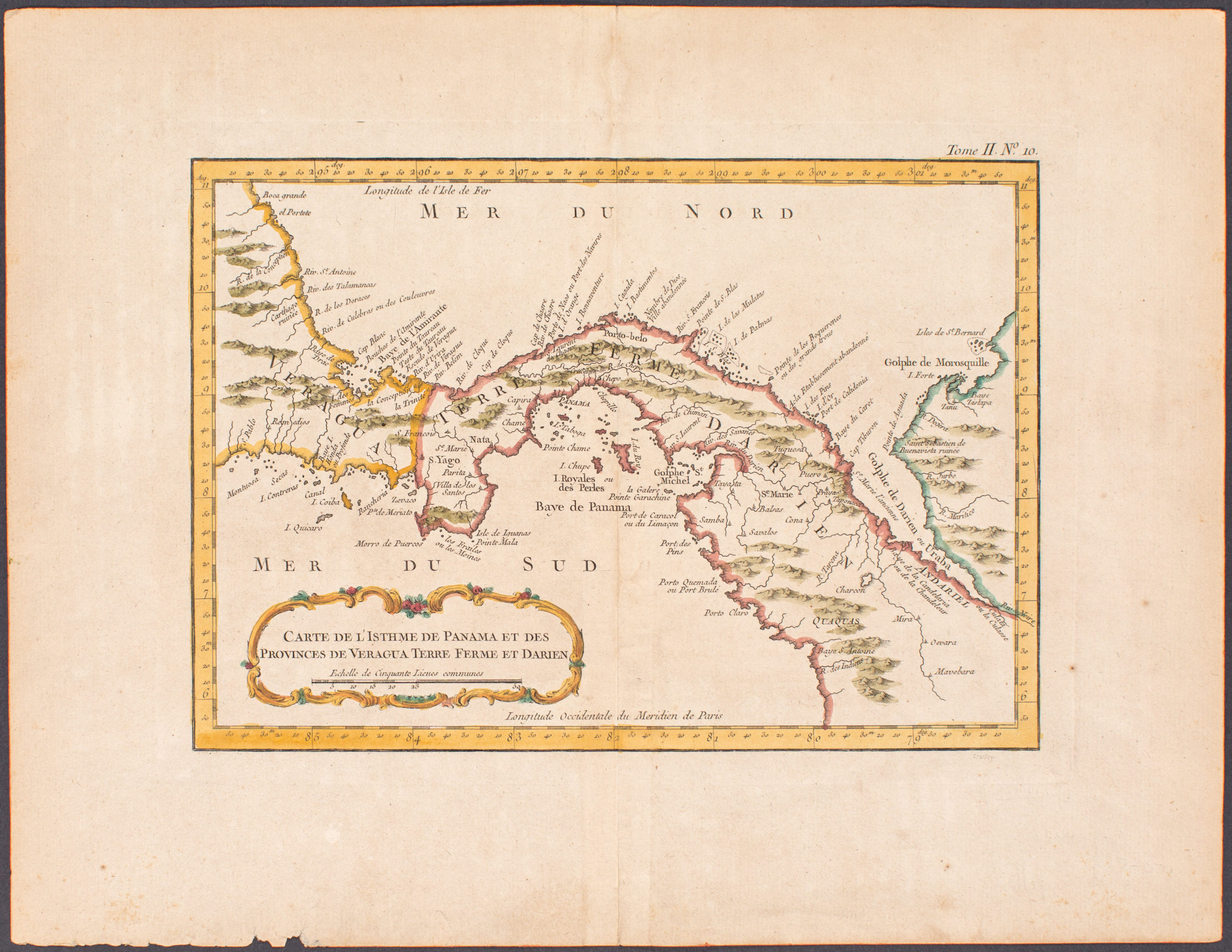 Carte de l'Isthme de Panama et des Provinces de Veragua Terre Ferme et Darien