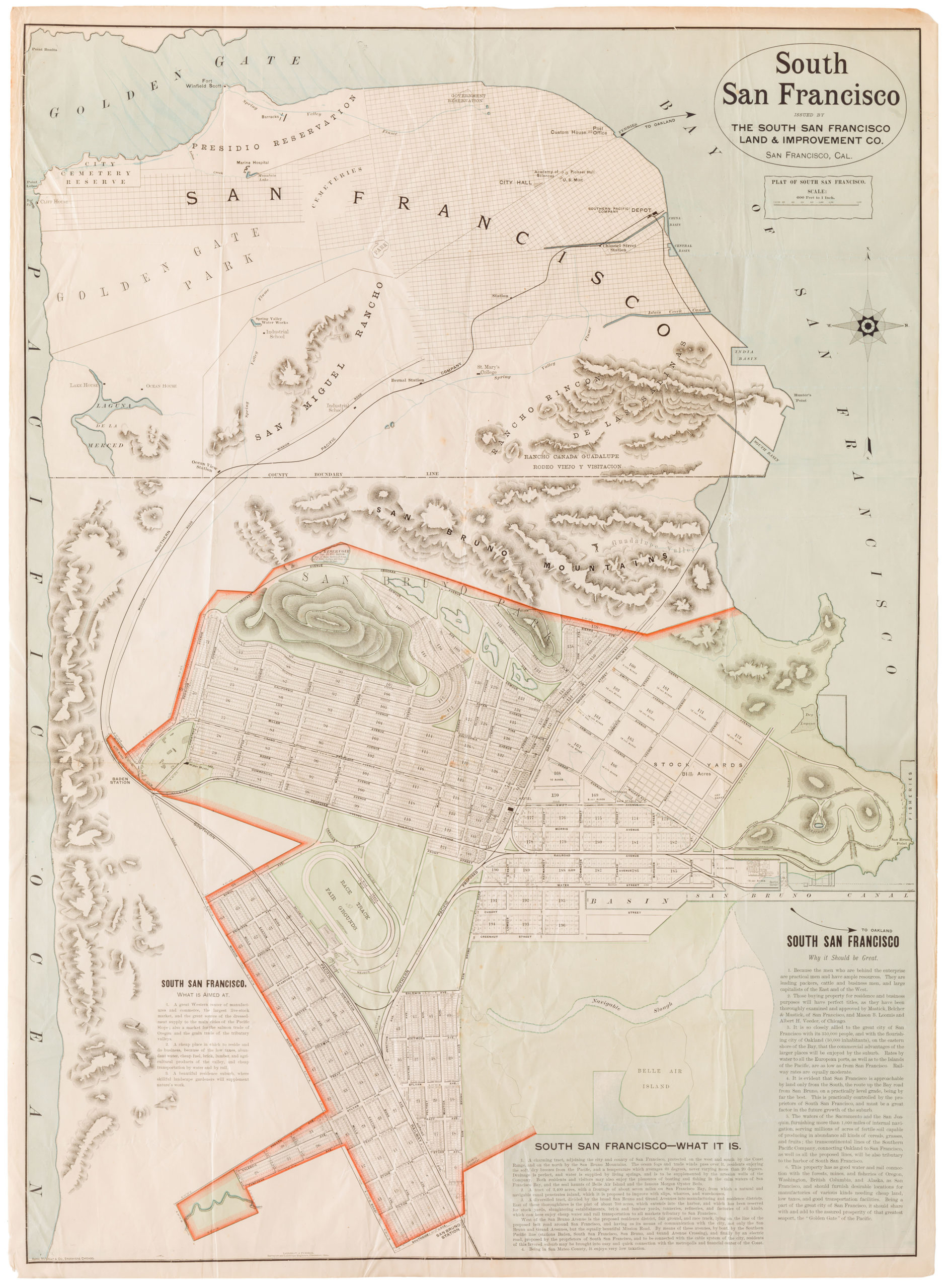 South San Francisco. Issued By The South San Francisco Land & Improvement Co.