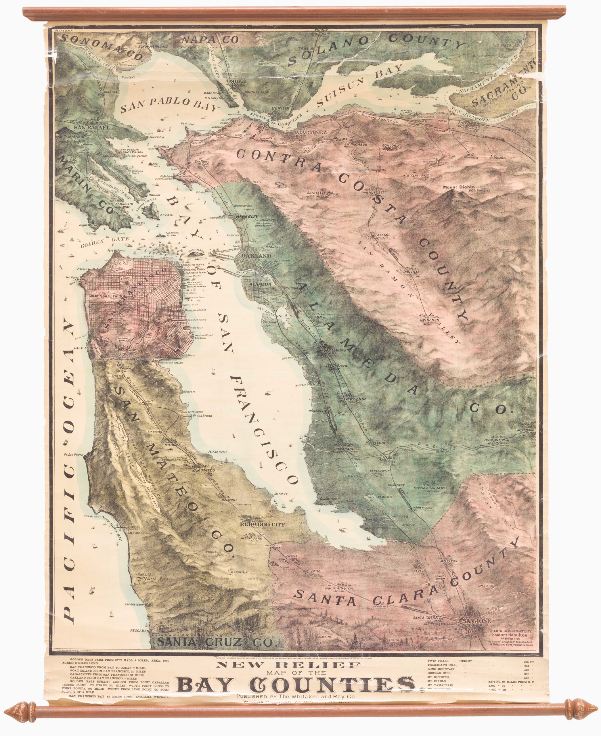 New Relief Map of the Bay Counties