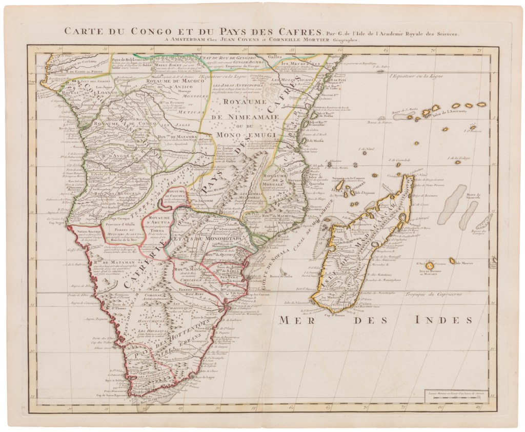 Rare Map Of Carte Du Congo Et Du Pays Des Cafres From - 