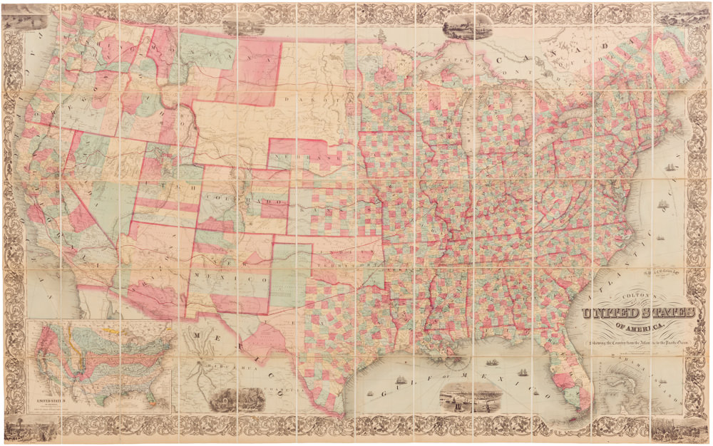 Colton's Map of the United States of America Showing the Country from the Atlantic to the Pacific