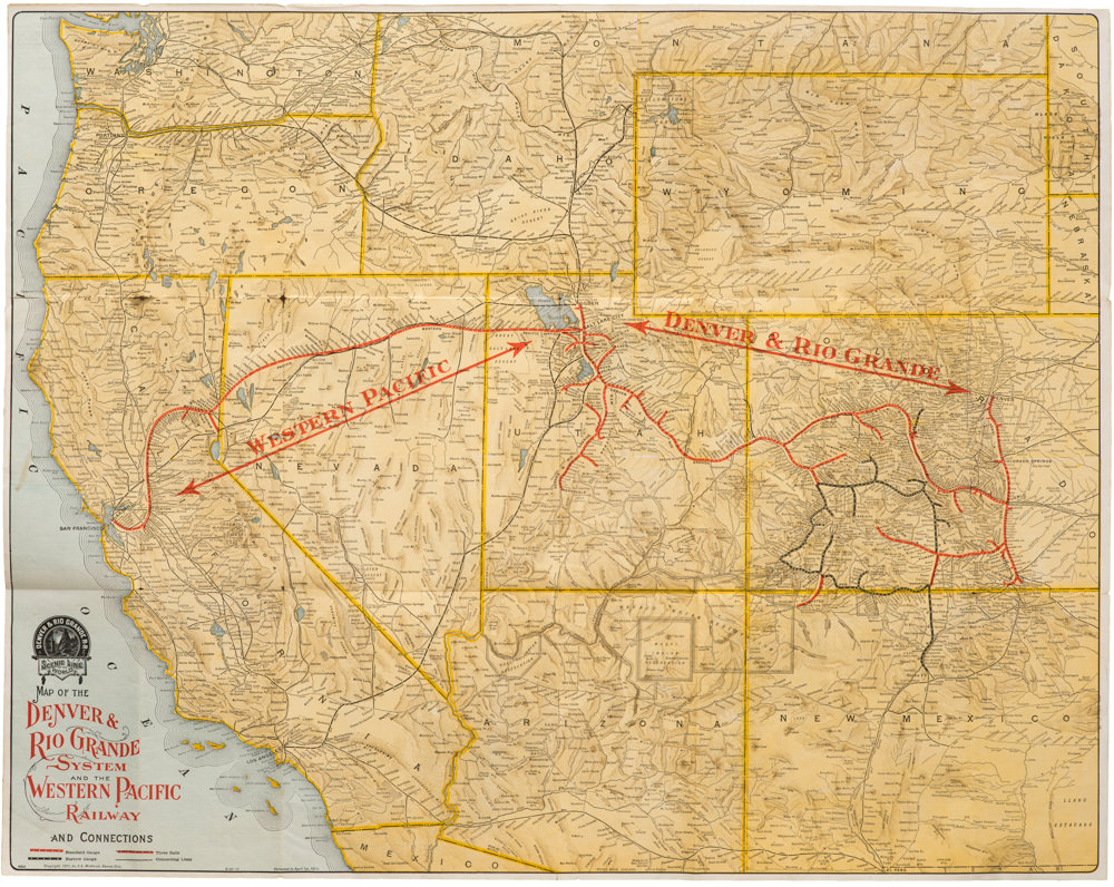 Map of the Denver & Rio Grande System and the Western Pacific Railway ...