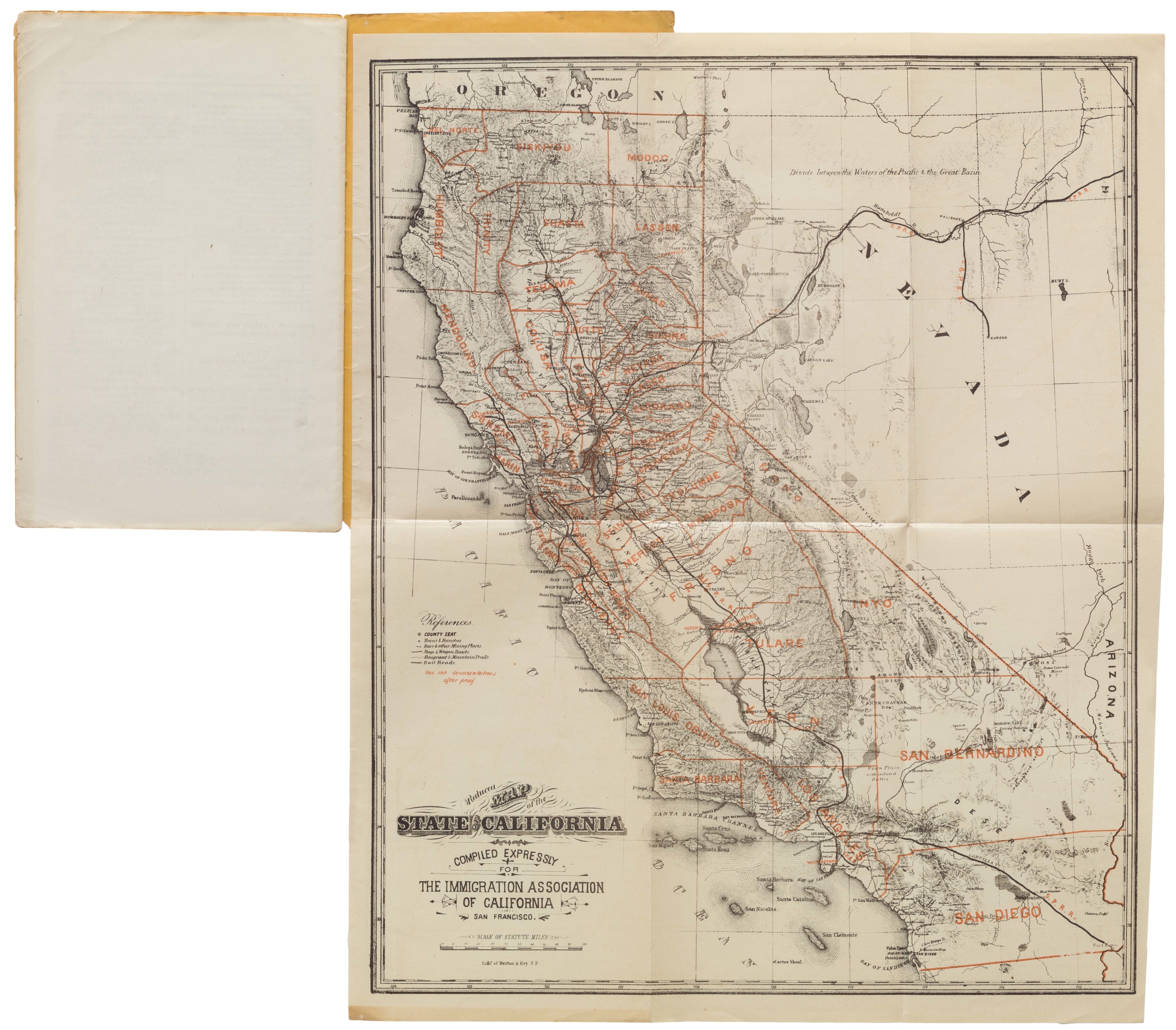 Californien. Veröffentlicht von der Einwanderungs-gesellschaft von Californien. ("The Immigration Association of California.") San Francisco. No. 10 California Str. (wrapper title)