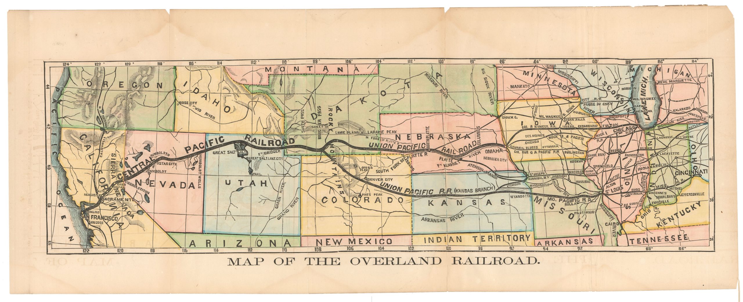 Map of the Overland Railroad