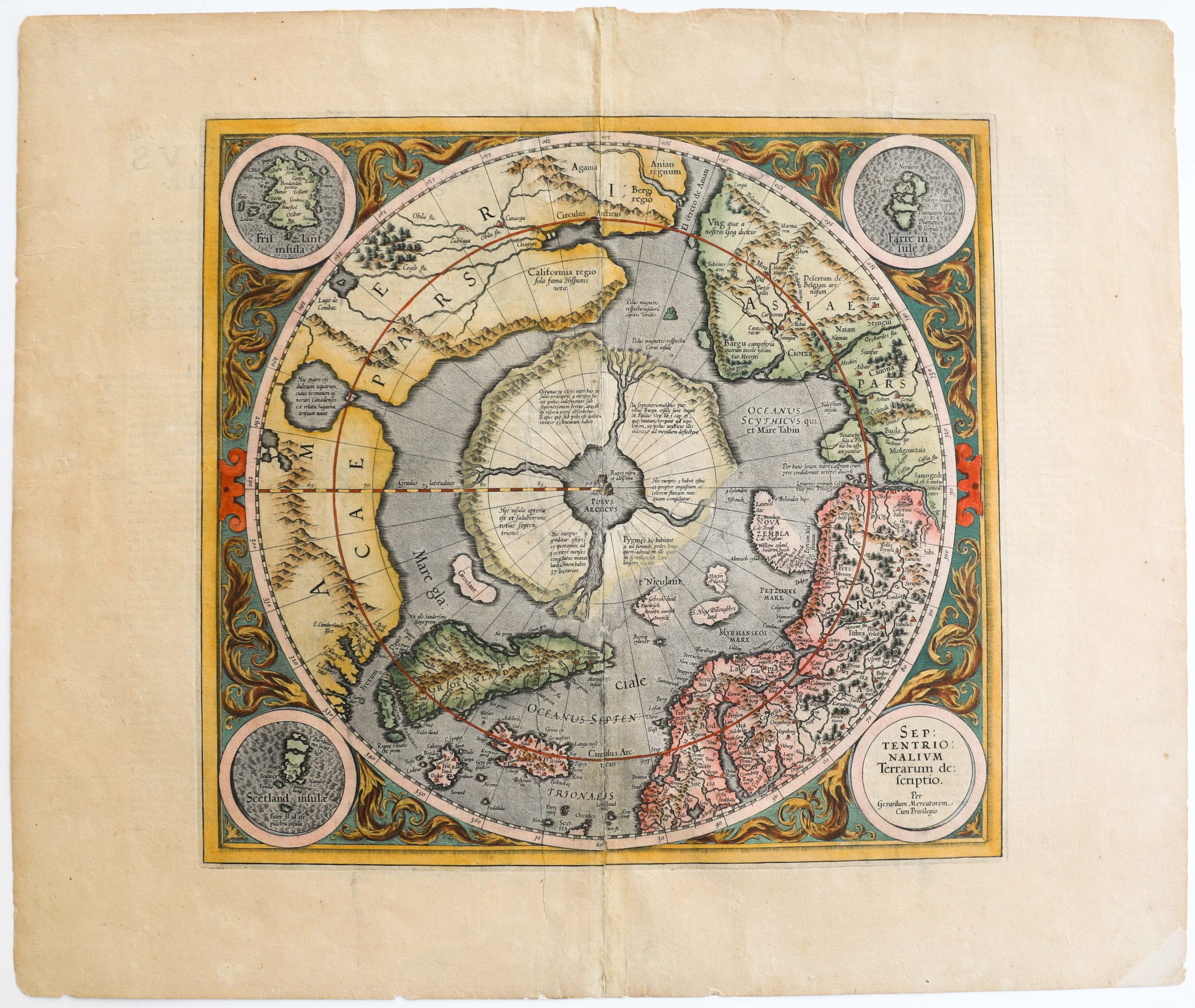 SEPTENTRIONALIUM Terrarum descriptio. Per Gerardum Mercatore