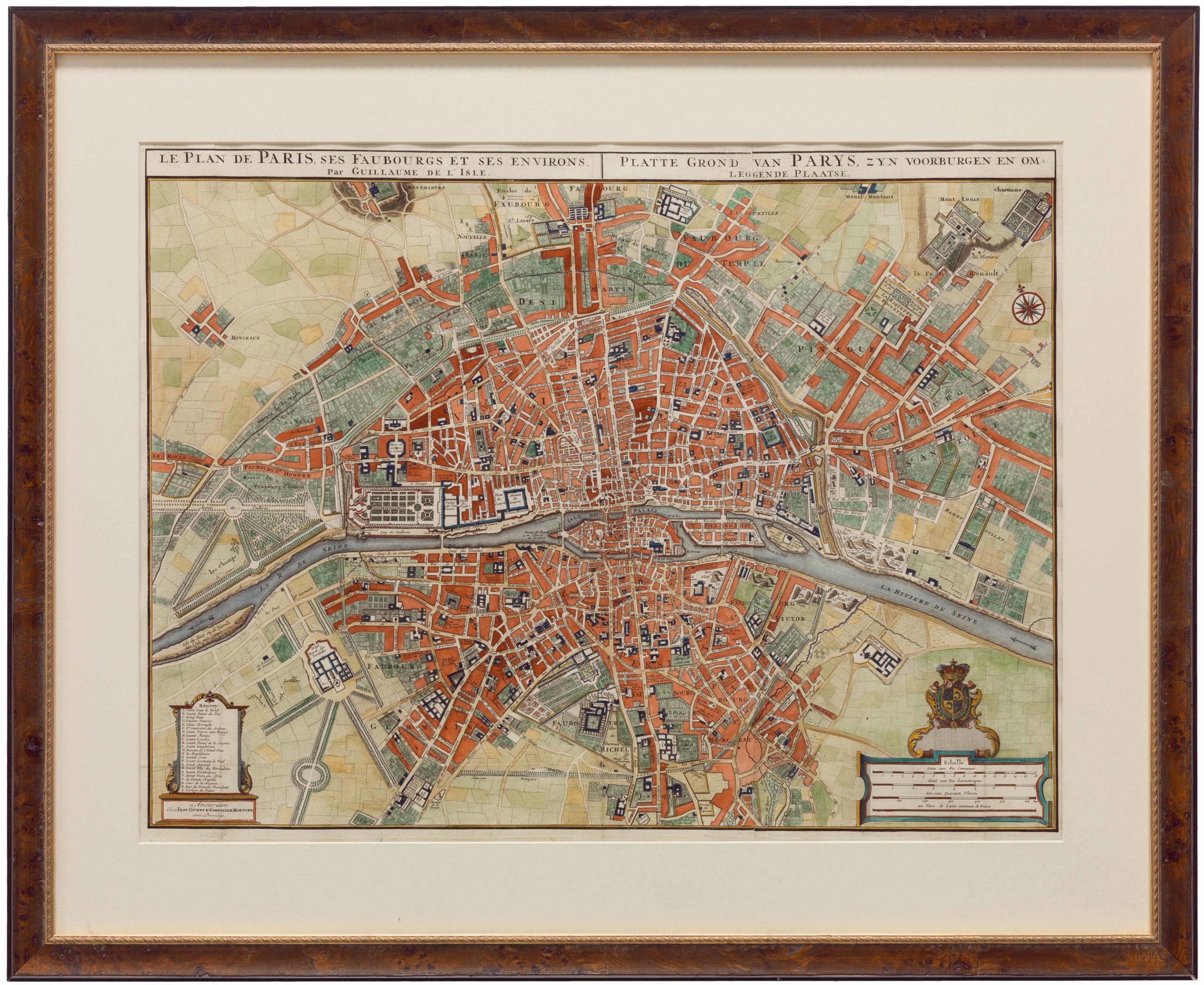 Le Plan de Paris, ses Faubourgs et ses Environs / Platte Grond van Parys, zyn Voorburgen en Omleggende Plaatse