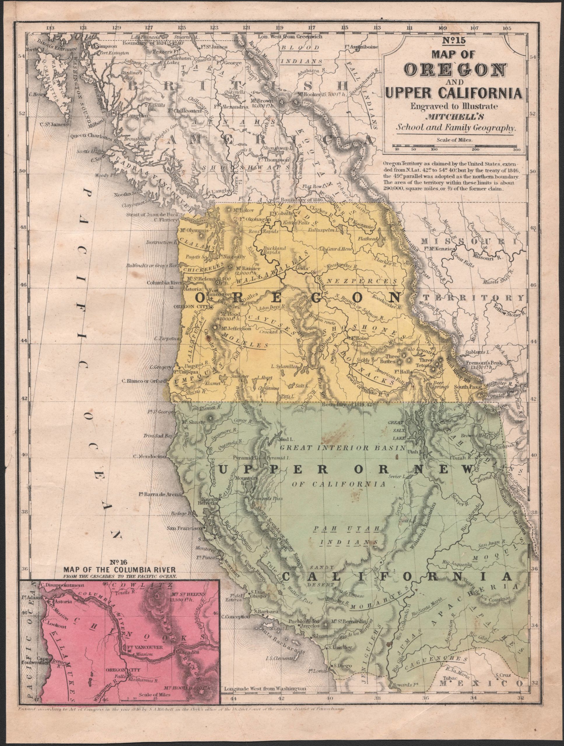 No. 15 Map of Oregon and Upper California - Neatline