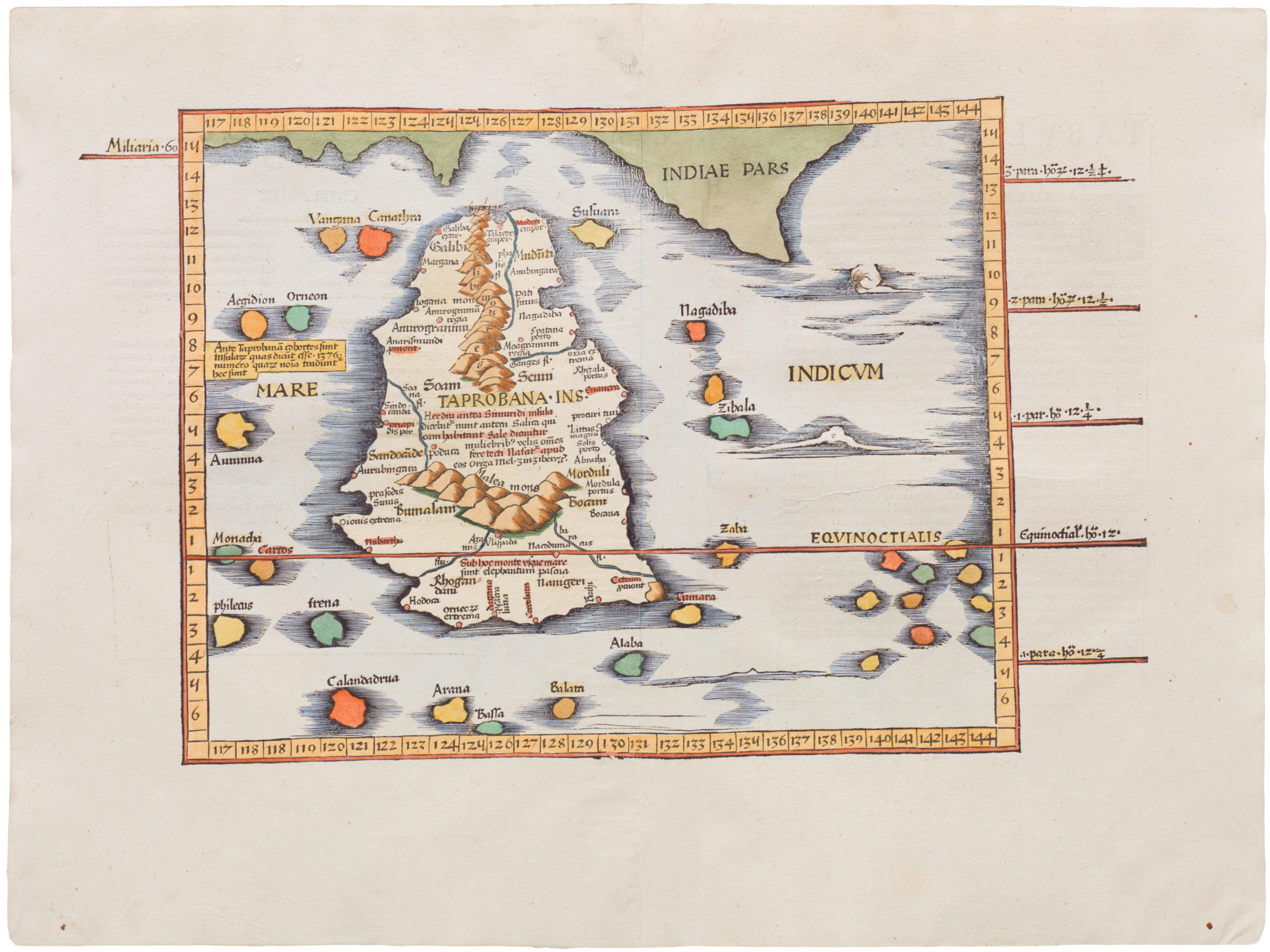 [Title on Verso] Tabula Duodecima Asiae Continet Taprobanam Insulam