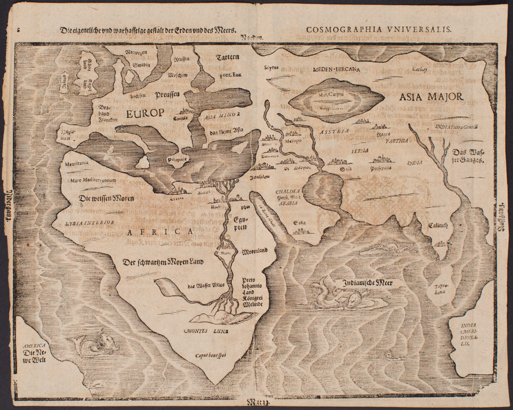 Die Eigentliche und Warhafftige Gestalt der Erden und des Meers. Cosmographia Universalis