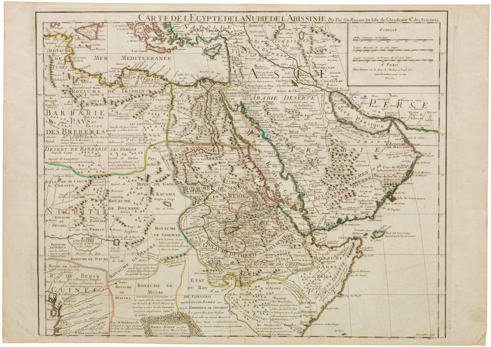 Carte De L'Egypte De La Nubie De L'Abissinie