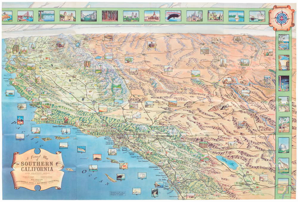 A pictorial map of Southern California and adjacent areas