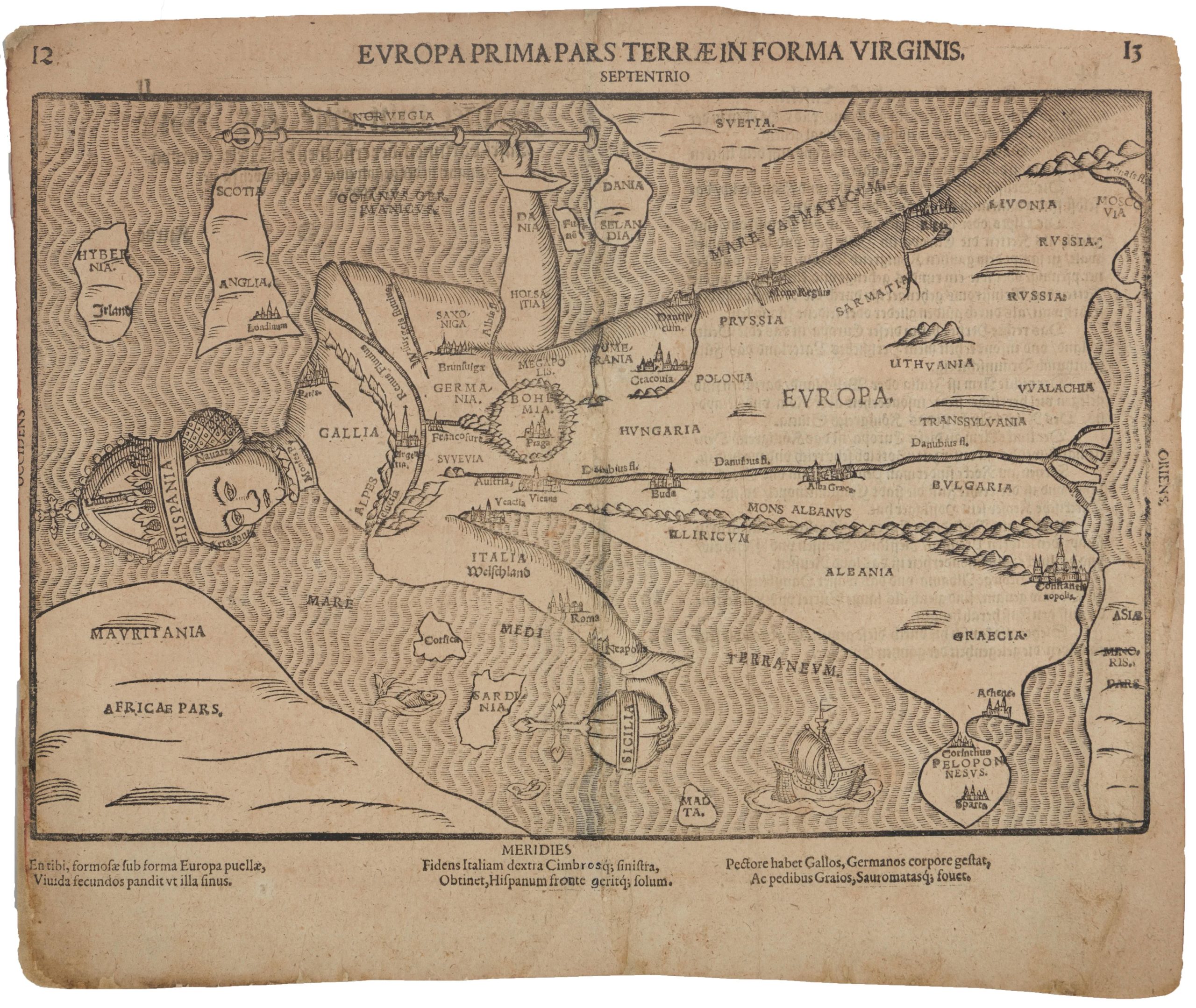 Europa Prima Pars Terrae Forma Virginis.