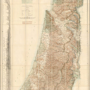 Map of Western Palestine from surveys conducted for The Committee of the Palestine Exploration Fund. By Lieuts. C. R. Conder and H. H. Kitchener, R. E. Reduced from the one inch map in twenty six sheets. Special Edition Illustrating The Divisions of The Natural Drainage And the Mountain Ranges…