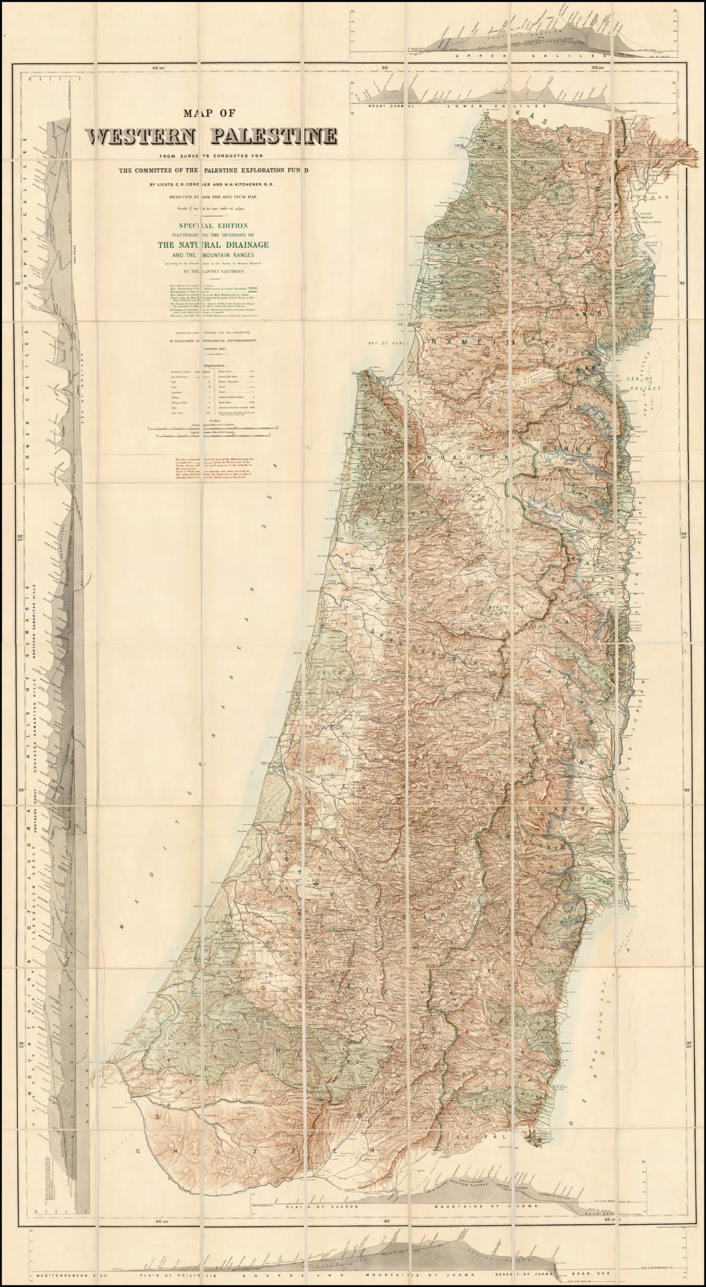 Map of Western Palestine from surveys conducted for The Committee of ...