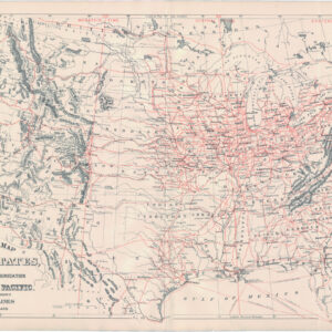 Railroad map of the United States, showing the through lines of communication from the Atlantic to the Pacific, together with the various steamship lines along the seaboard. Copyright 1886 by Wm. M. Bradley & Bro.