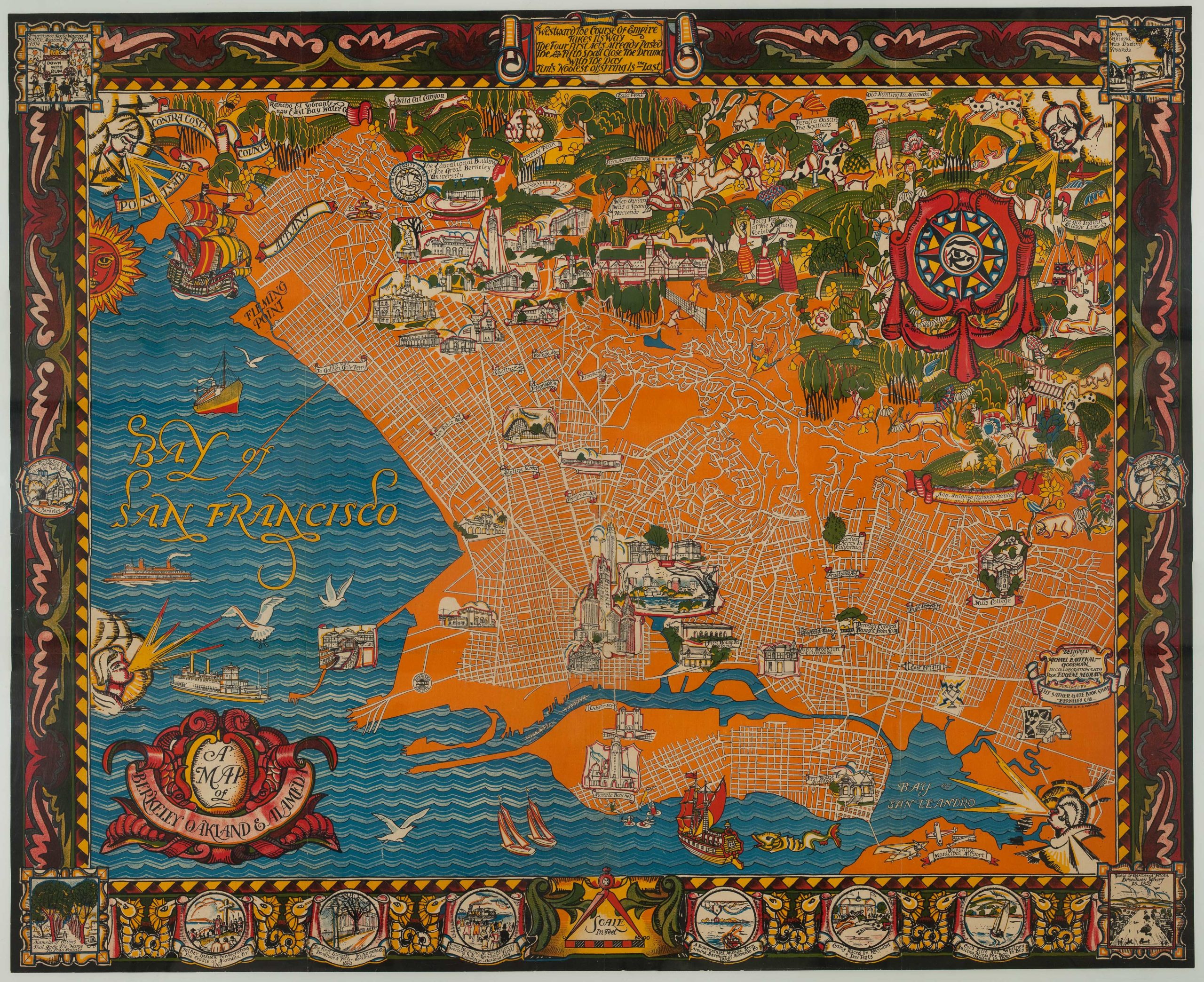 A map of Berkeley, Oakland & Alameda