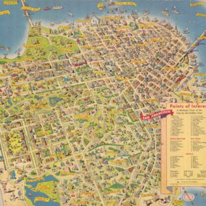 Map of San Francisco, Points of Interest, A Birdseye View of the City by the Golden Gate