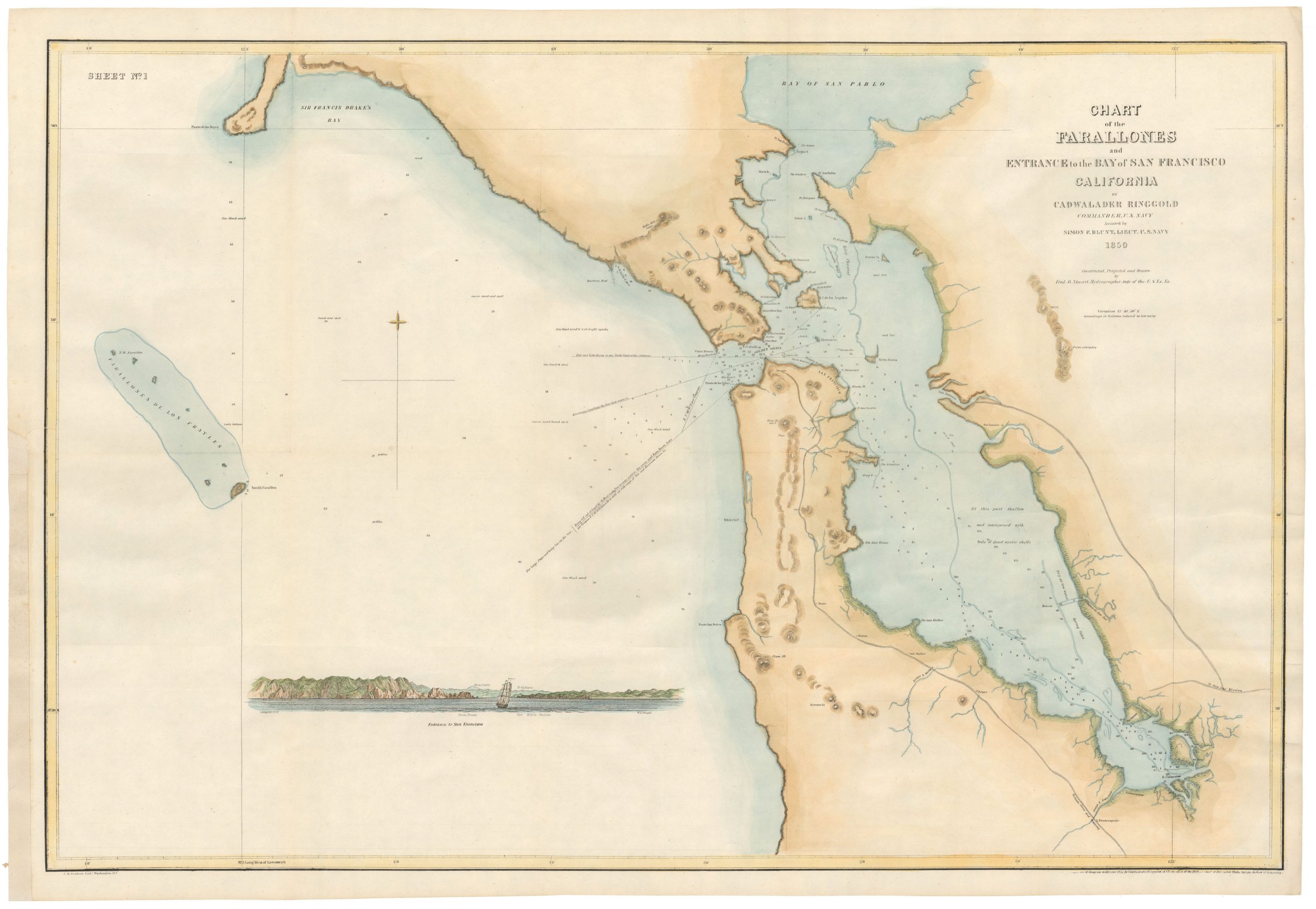 General Chart Embracing Surveys of the Farallones Entrance to the Bay of San Francisco