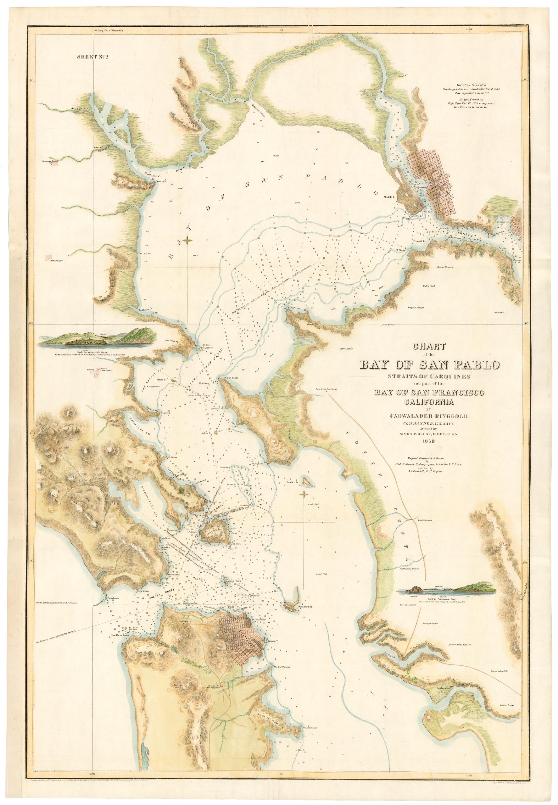 Chart of the Bay of San Pablo Straits of Carquines and part of the Bay of San Francisco California