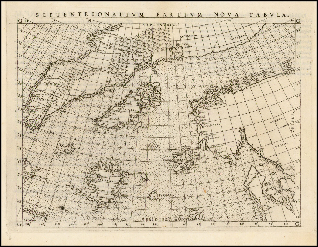 Septentrionalium Partium Nova Tabula