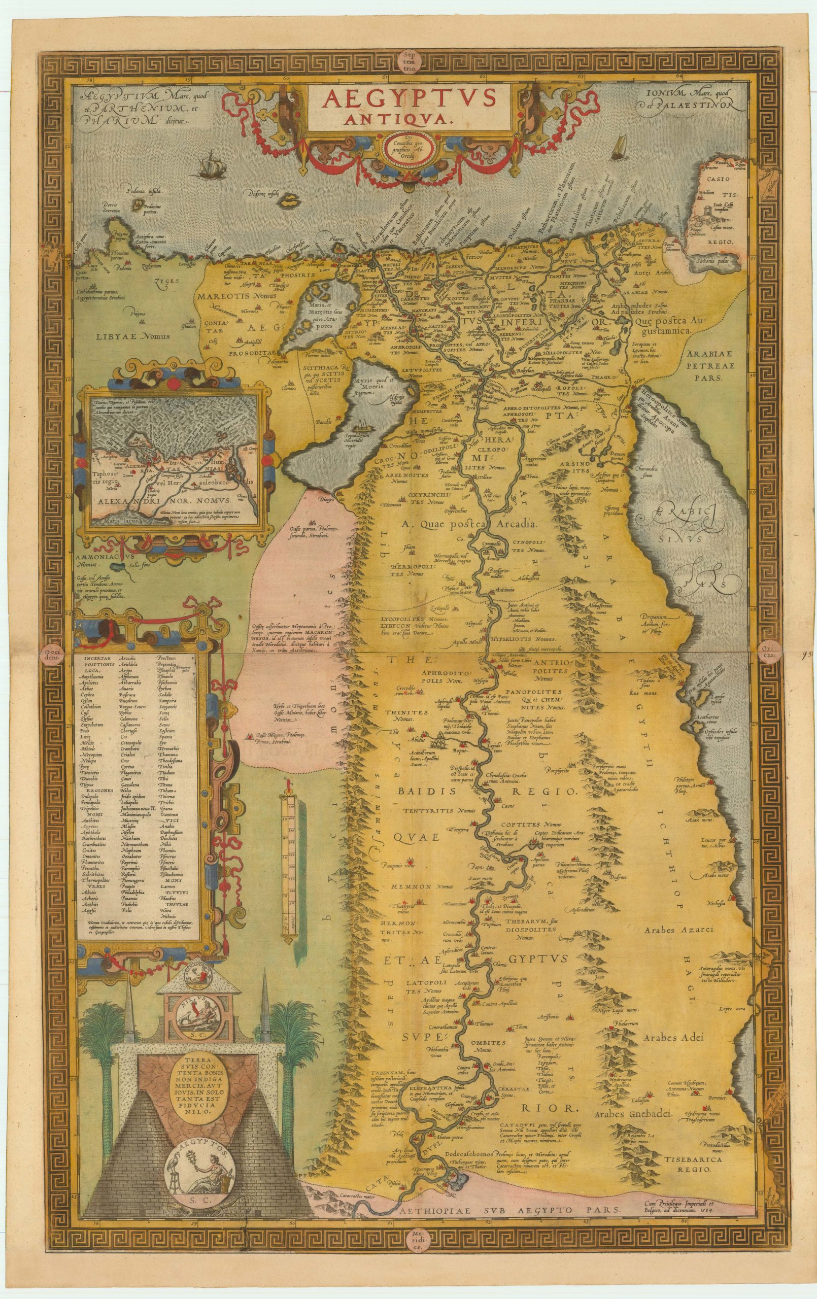 Rare Map Of Aegyptus Antiqua From Neatline Antique Vintage Maps