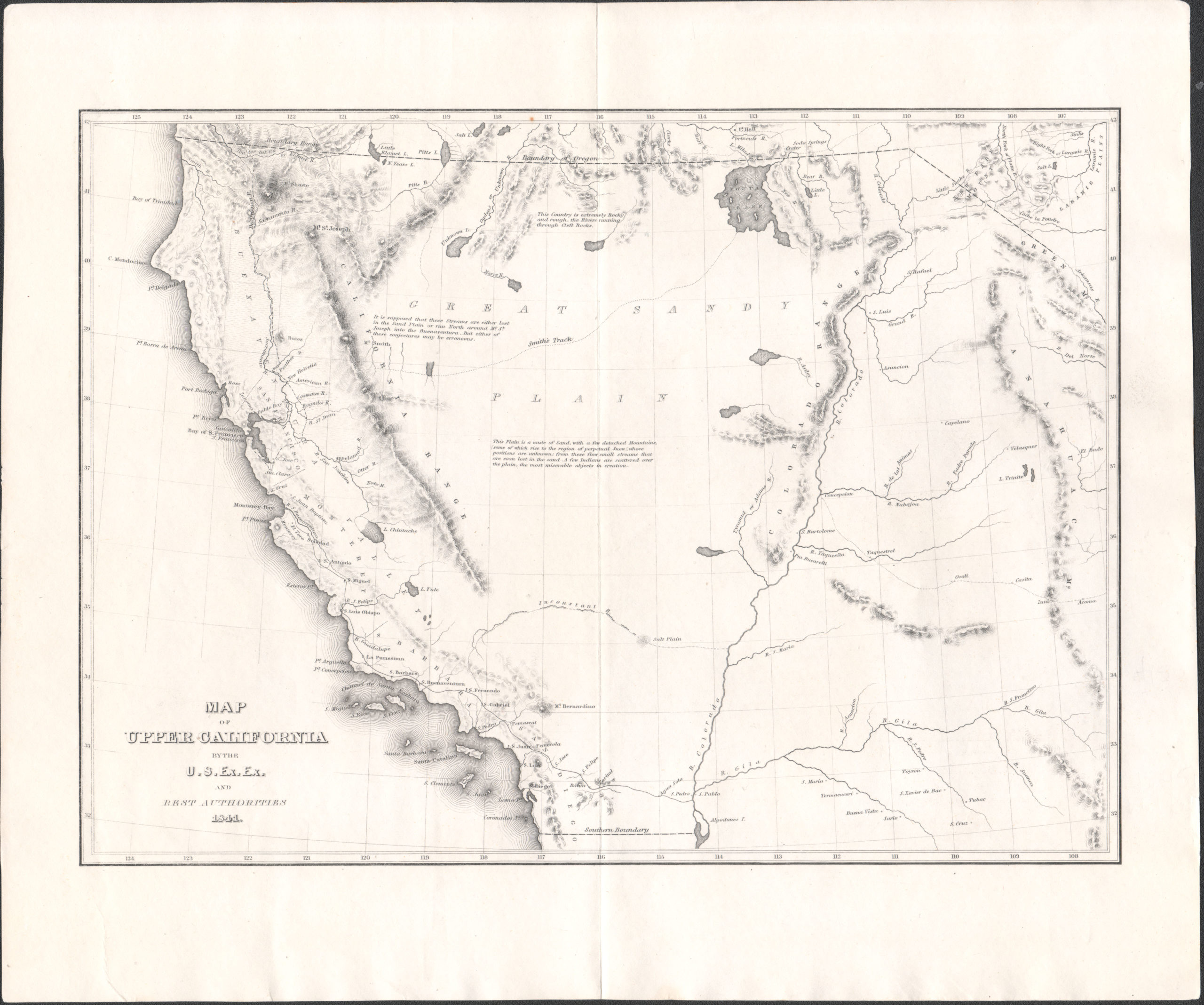 Map of Upper California by the U.S. Ex. Ex. and Best Authorities