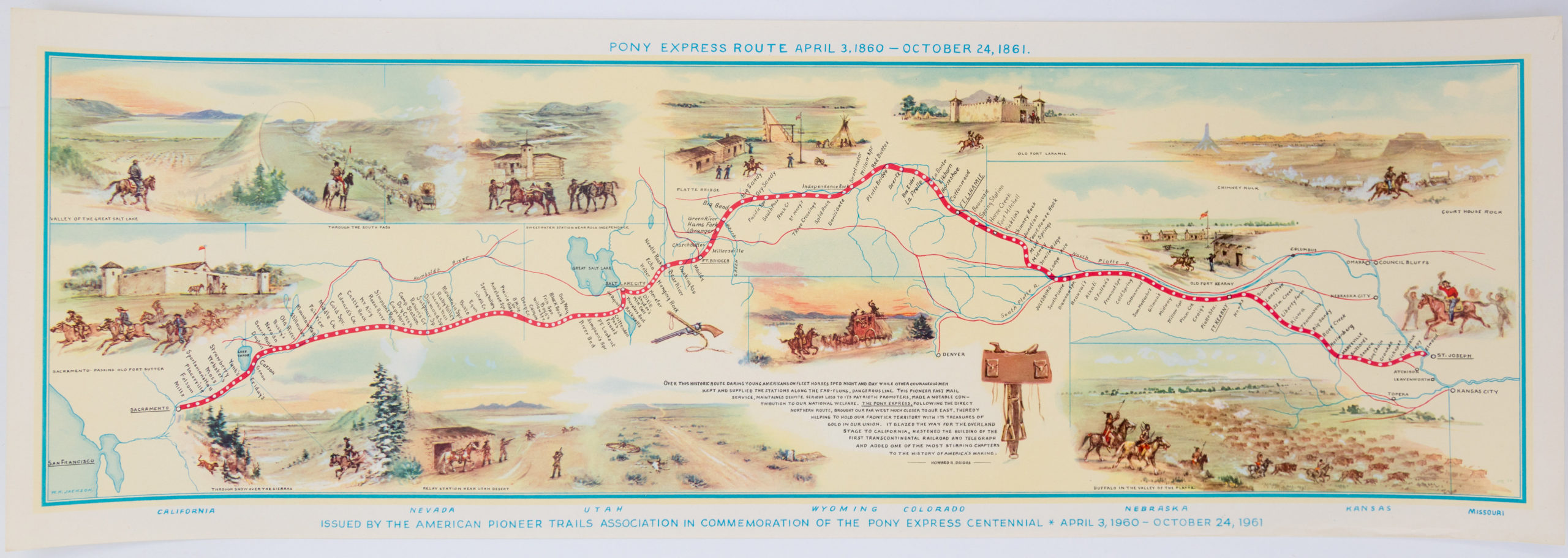 Pony Express Route April 3, 1860 - October 24, 1861