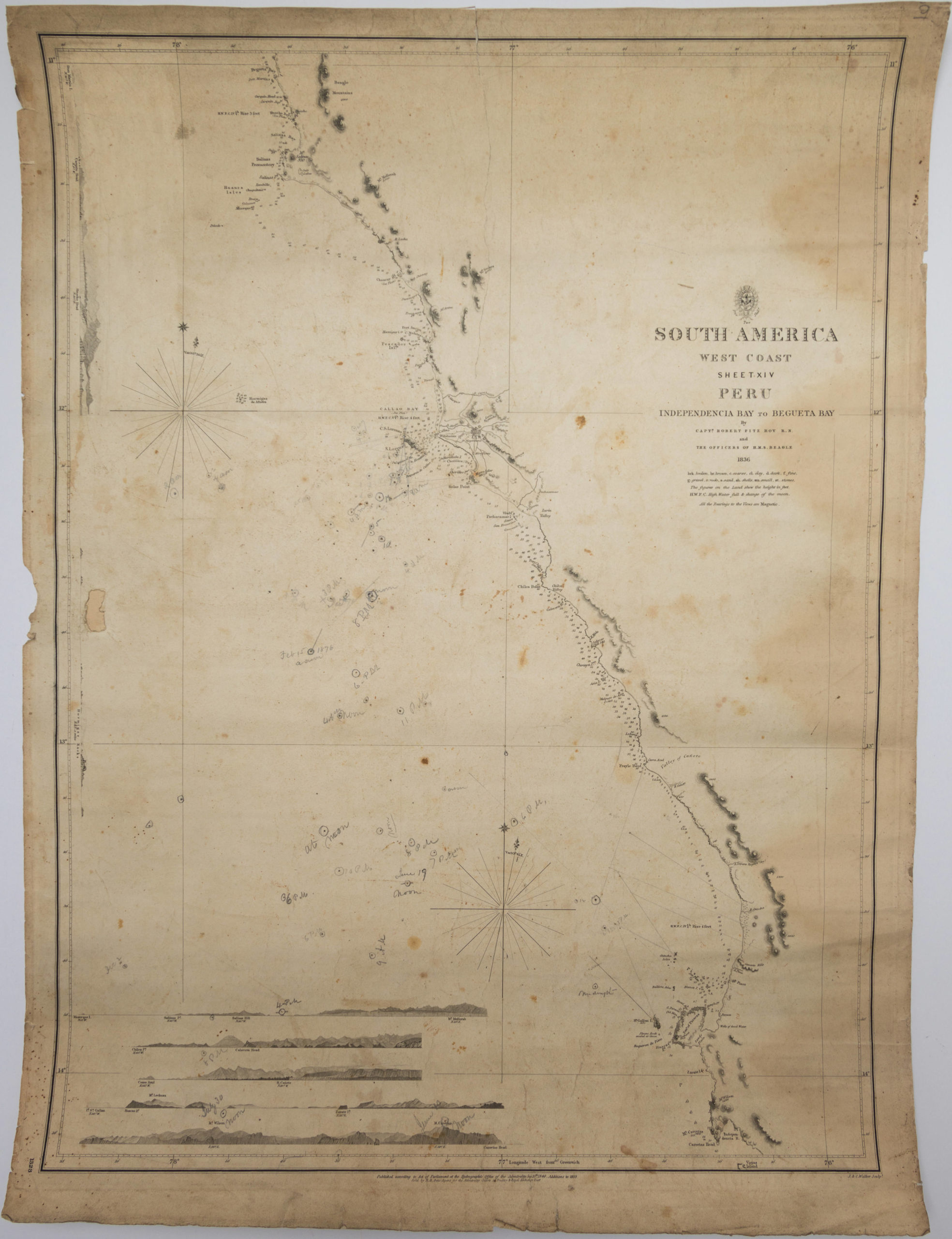 South America West Coast Sheet XIV Peru. Independencia Bay to Begueta Bay...