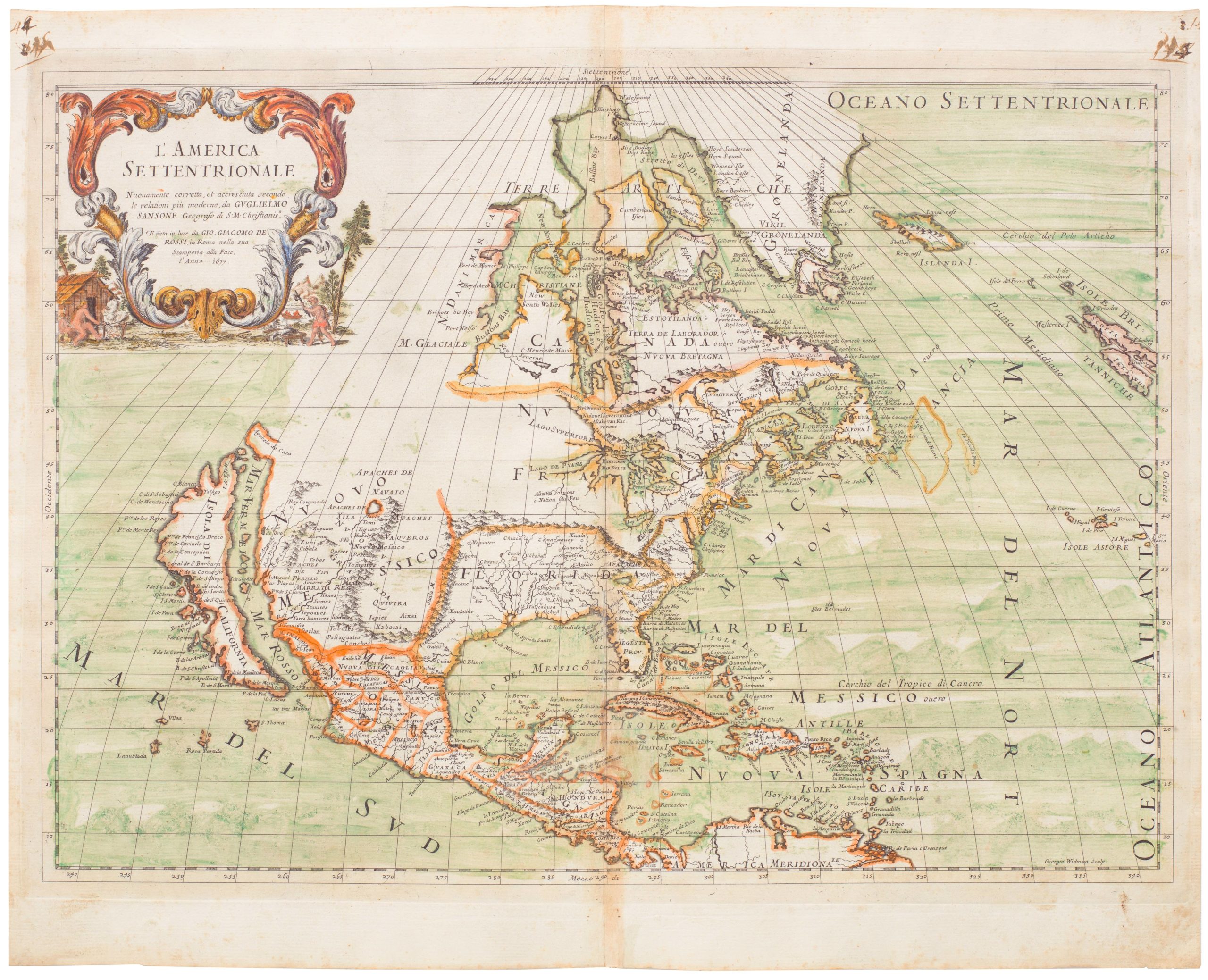 L’America settentrionale nuovamente corretta, et accresciuta secondo le relationi più moderne da Guglielmo Sansone