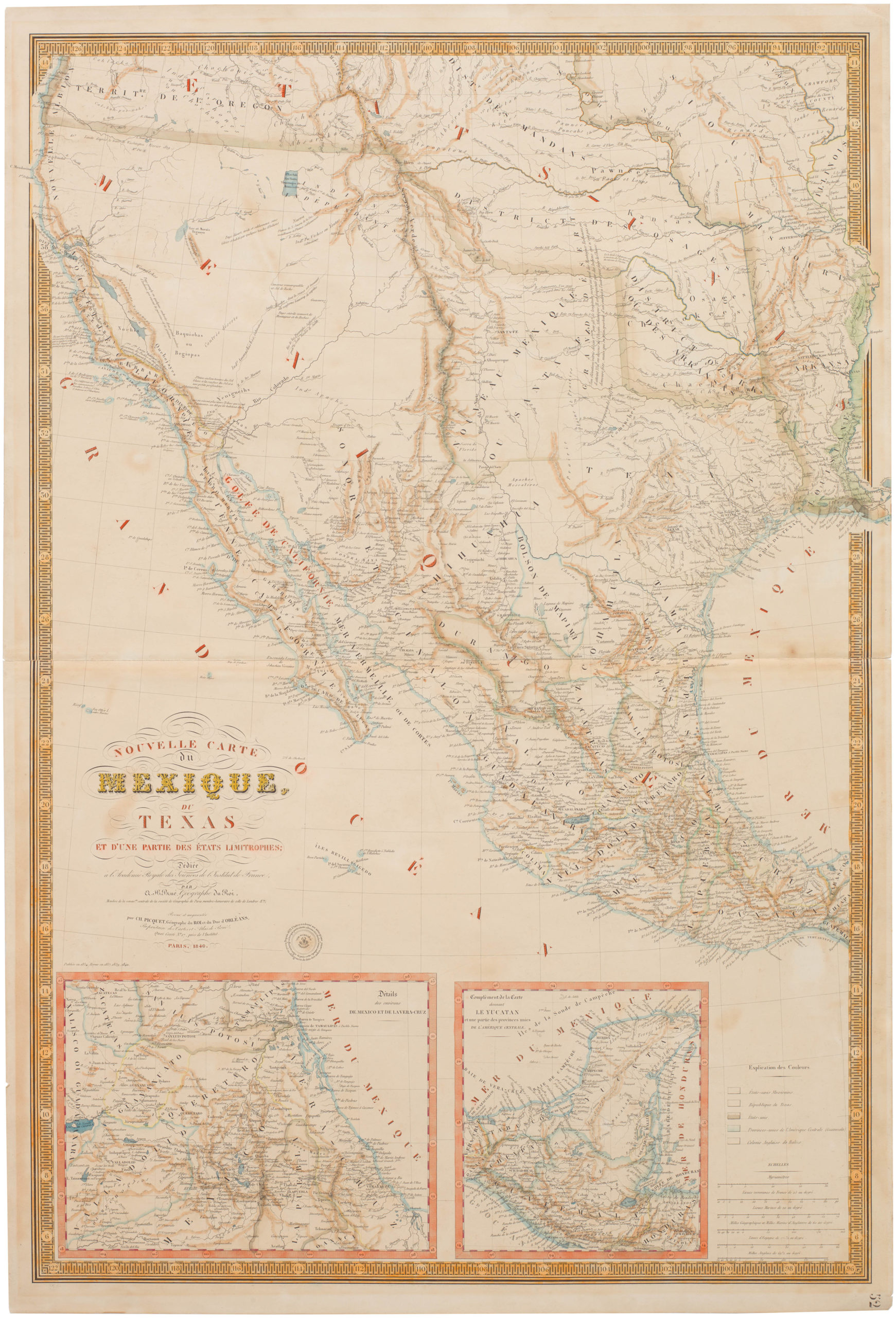 Carte Nouvelle du Mexique du Texas et d'une Partie des Etats Limitrophes