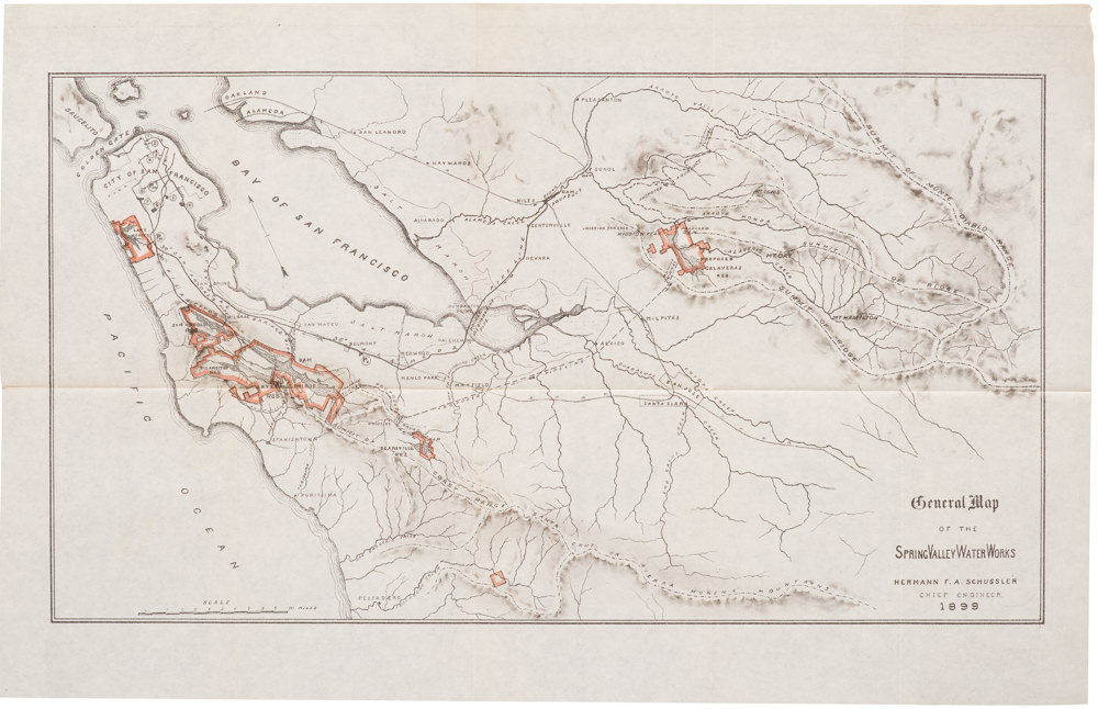 General Map of the Spring Valley Water Works Hermann F.A. Schussler