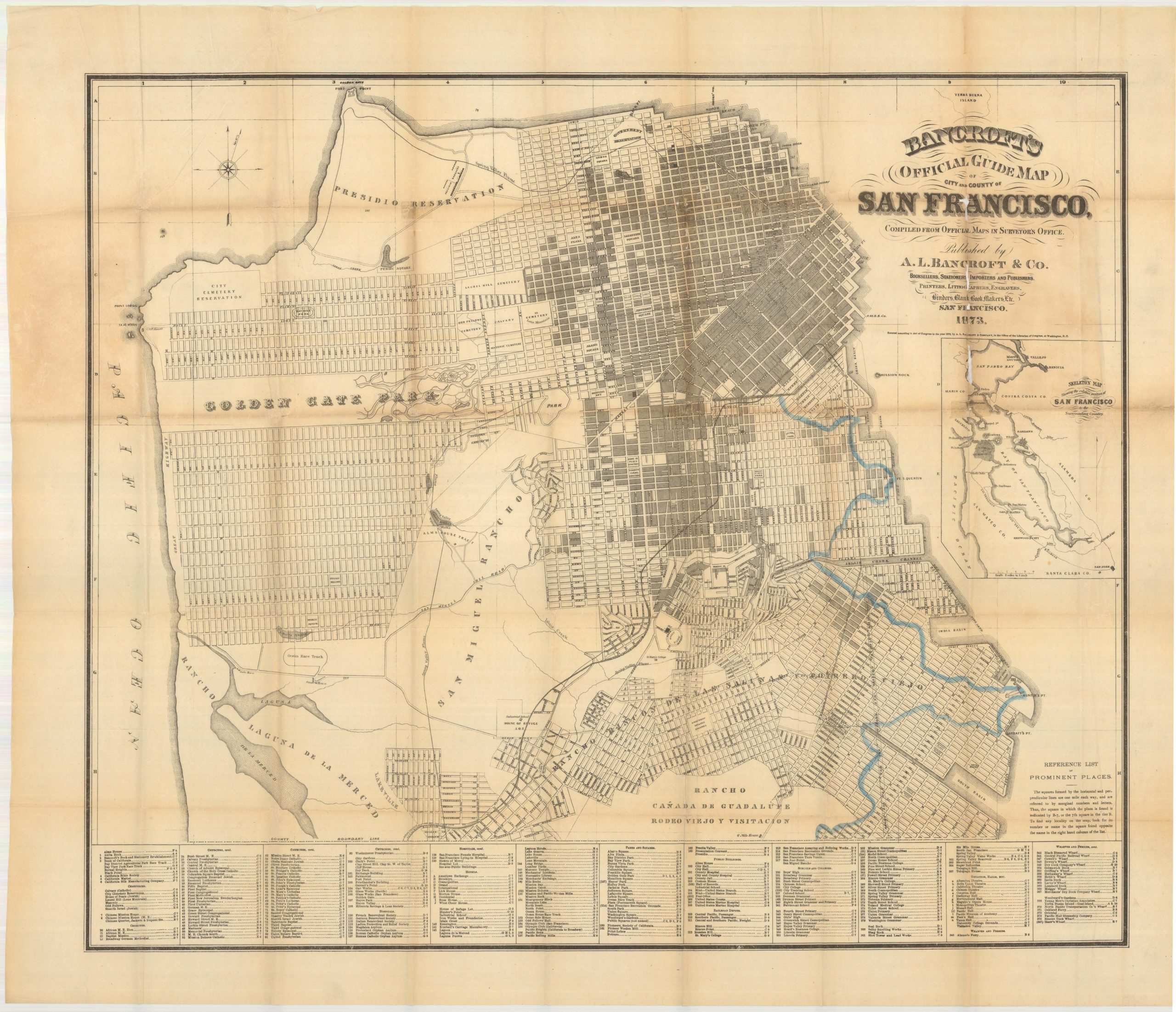 Bancroft's Official Guide Map of the City and County of San Francisco, Compiled from Official Sources in Surveyor's Office…1873