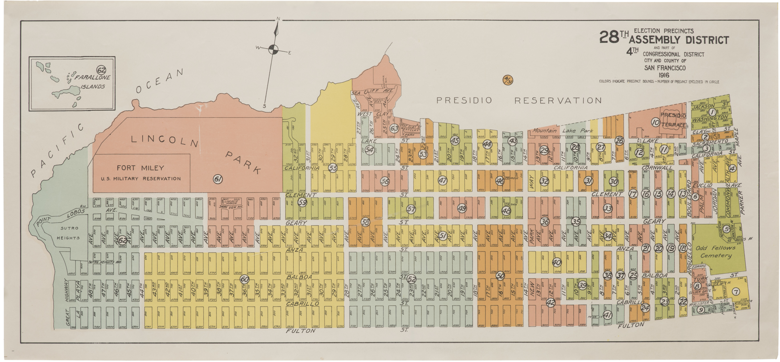 1916 Election Precincts 28th Assembly District and Part of the 4th Congressional District City and County of San Francisco