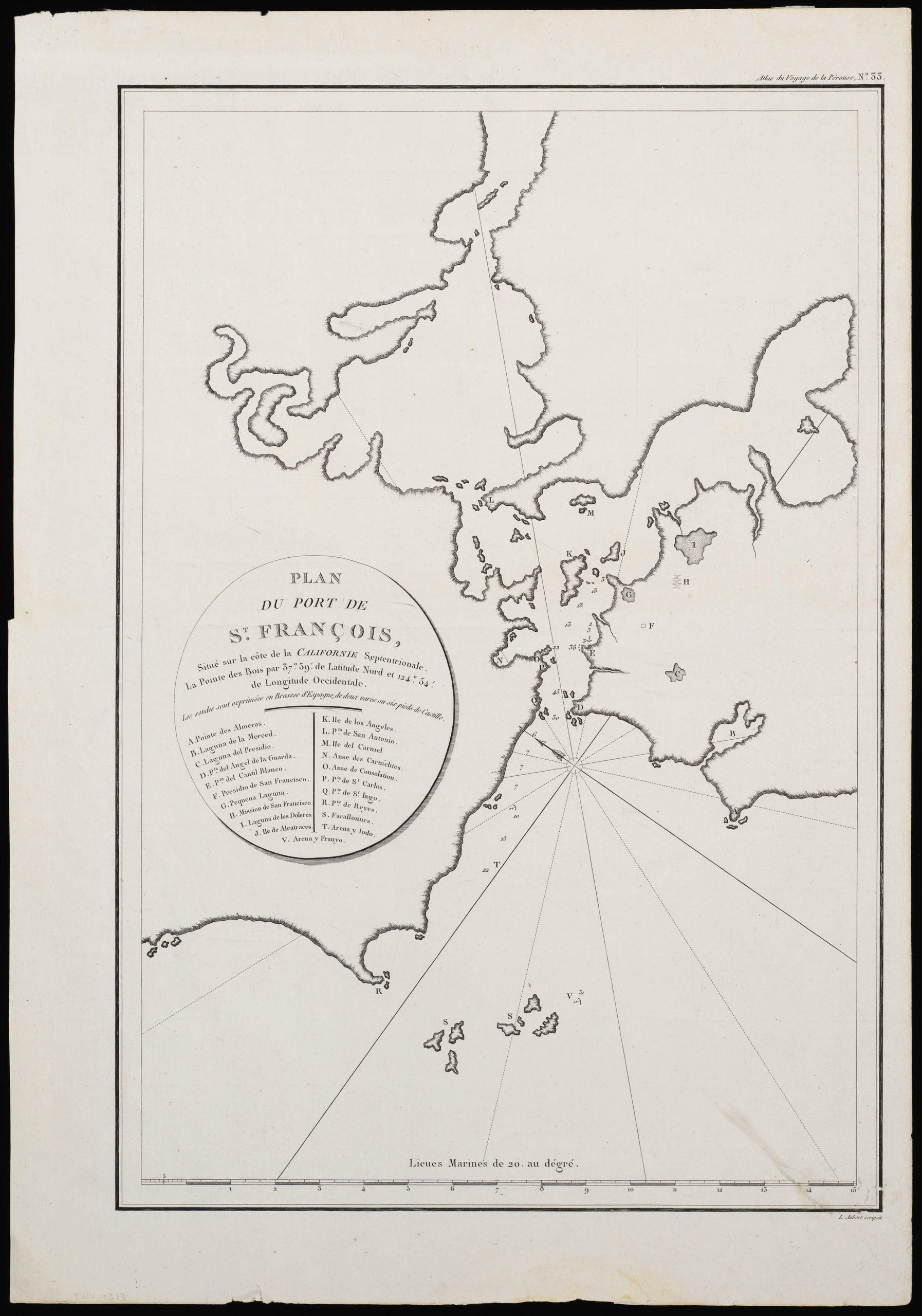 Plan du Port de St. François, Situé su la côte de la Californie Septentrionale. La Pointe de Rois par 37o.59'. de Latitude Nord et 124o.54'. de Longitude Occidentale