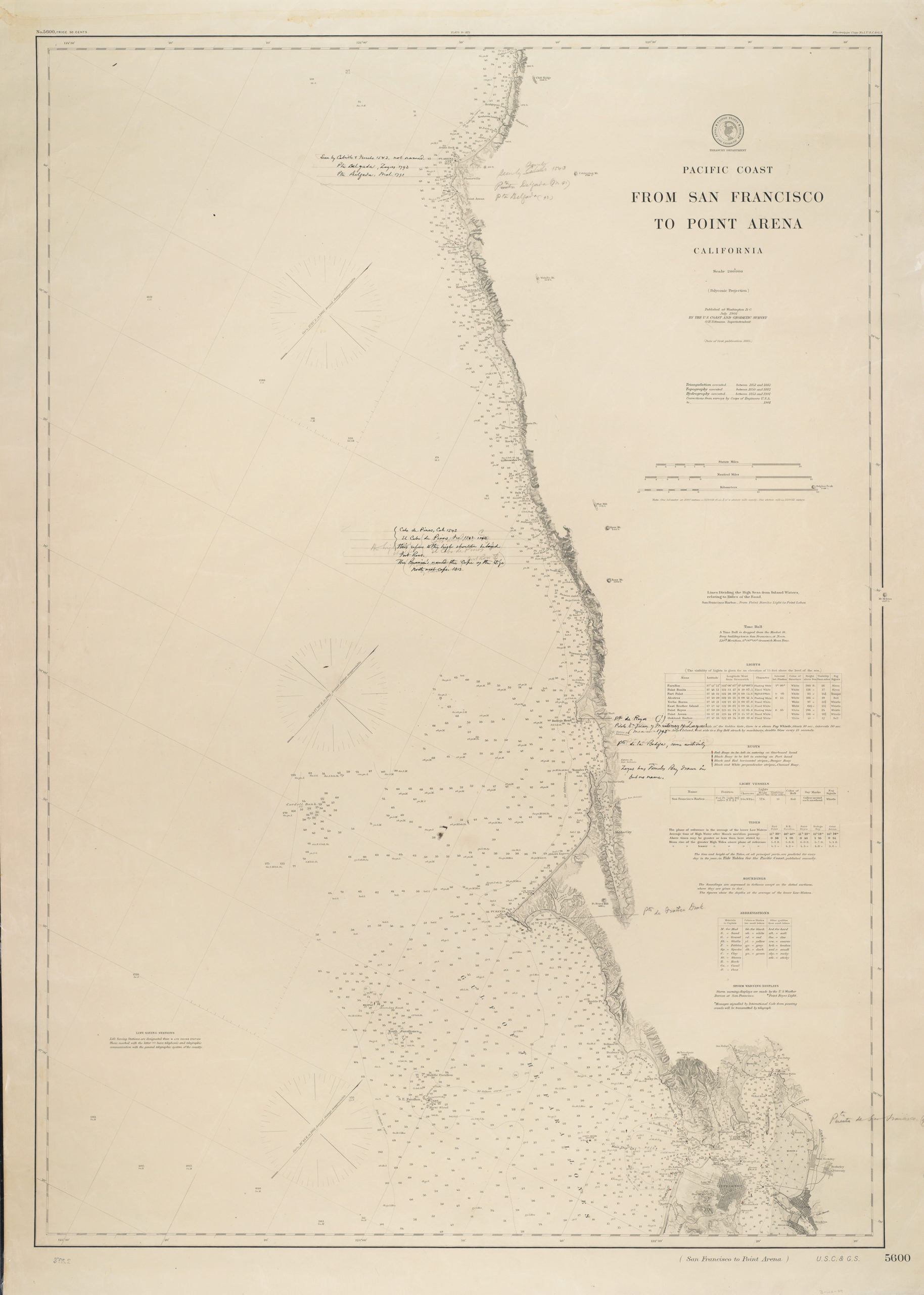 Pacific Coast from San Francisco to Point Arena California…