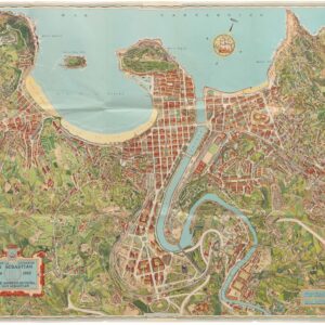 Plano de la Ciudad de San Sebastian. 90 Aniversario 1879-1969. Caja de Ahorros Municipal de San Sebastian