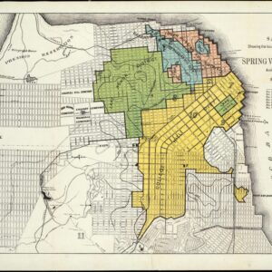 Map of San Francisco, Showing the location of the different Distributing Reservoirs of The Spring Valley Water Works And the Districts supplied by each.