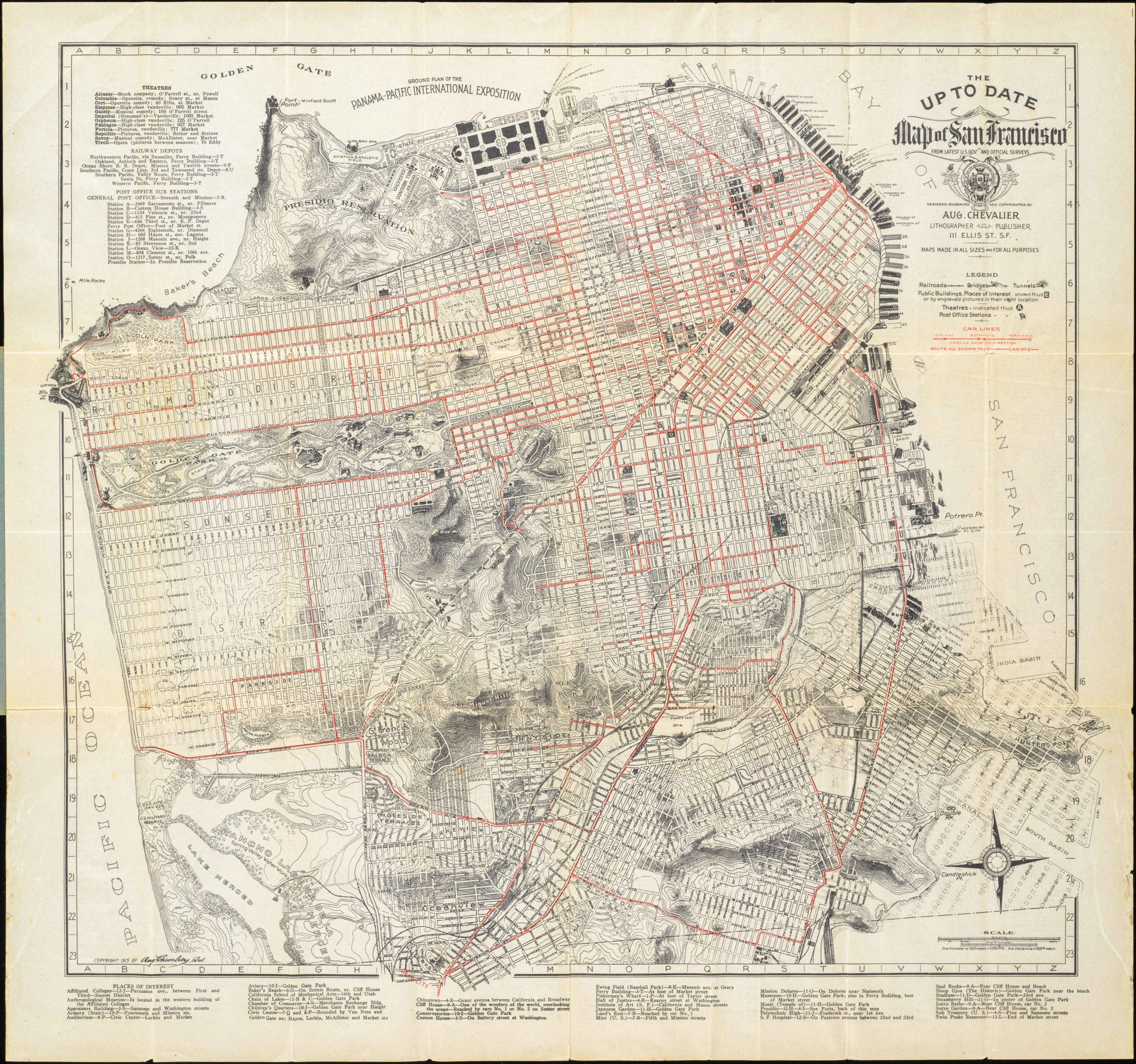 The up to date map of San Francisco: from latest U. S. Gov. and official surveys.