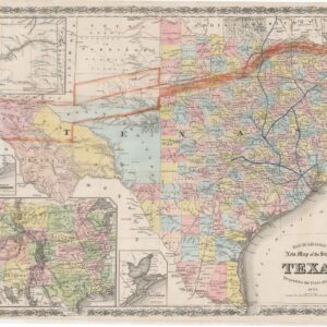 Richardson’s New Map of the State of Texas Including Part of Mexico Compiled From Government Surveys and Other Authentic Documents…1873