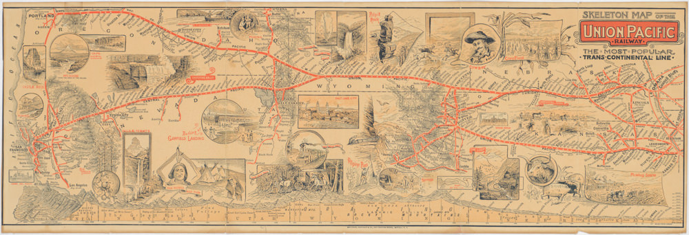 Skeleton Map of the Union Pacific Railway