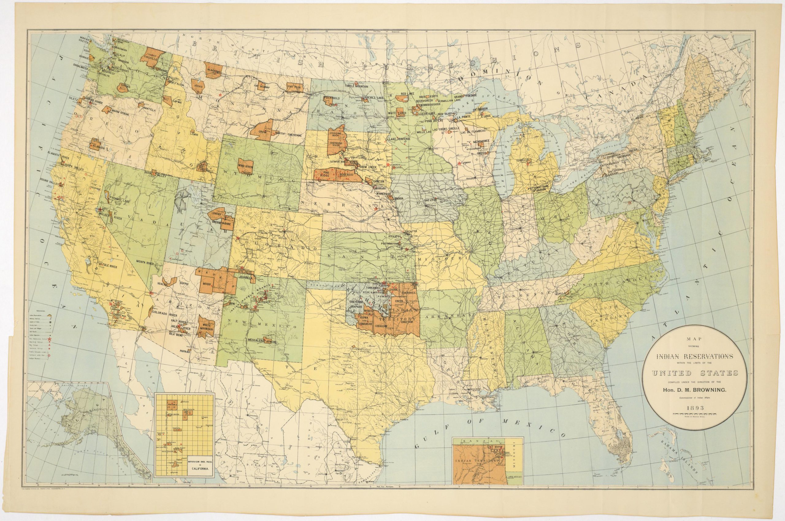 Map Showing Indian Reservations Within the Limits of the United States ...