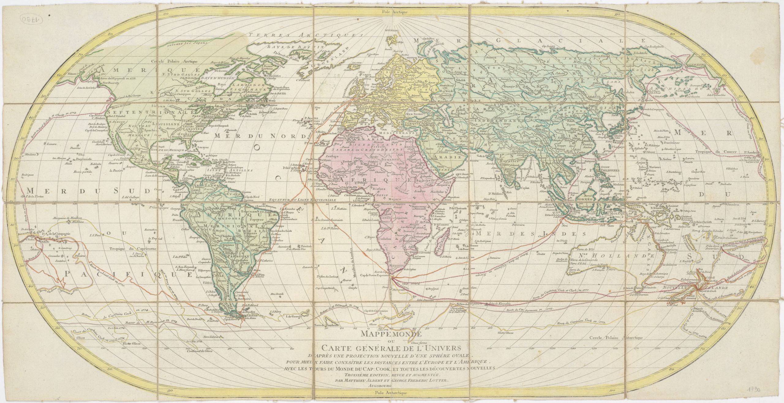 Mappe Monde ou Carte Generale de L' Univers D'Apres Une Proejction Nouvelle D'Une Sphere Ovale...