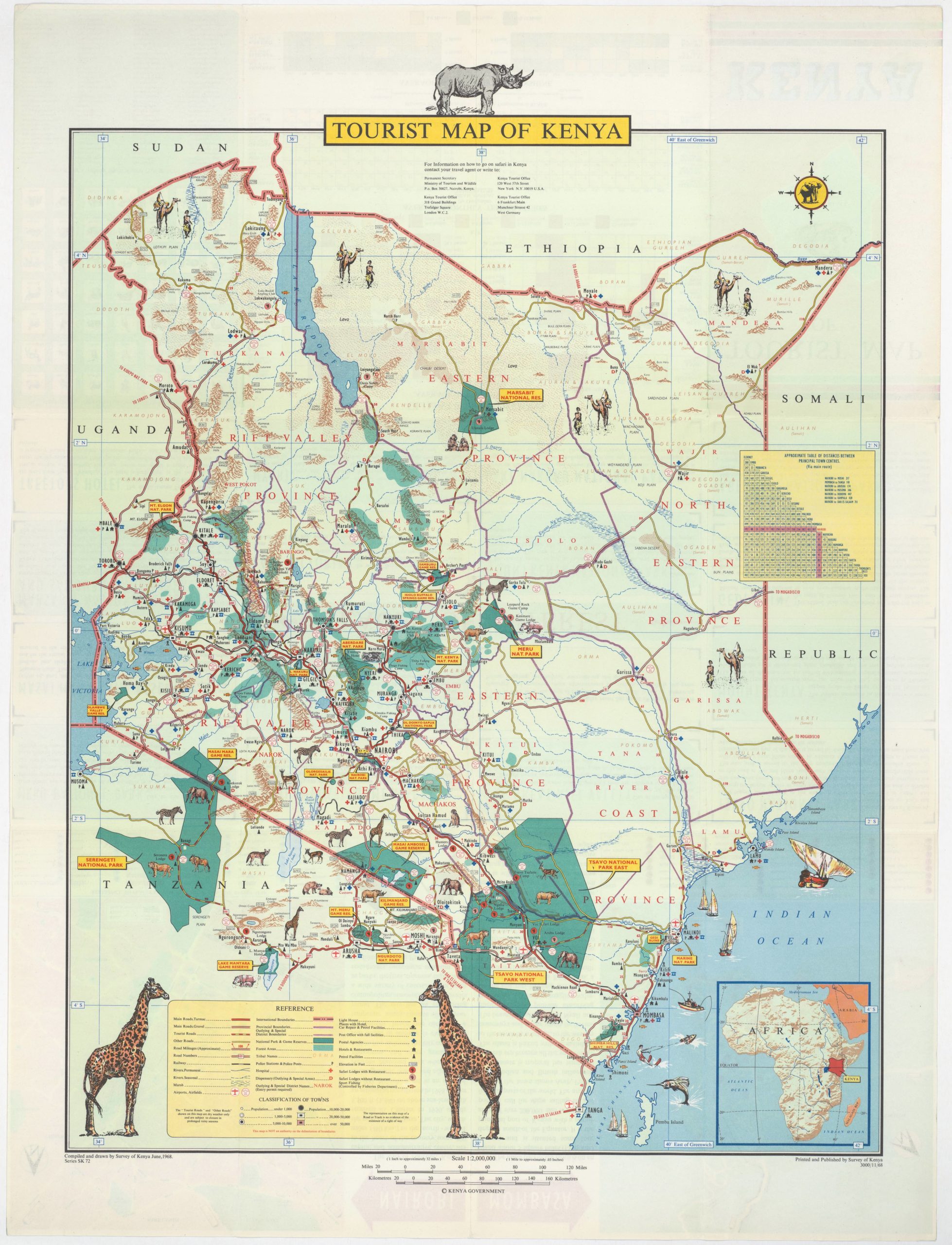 Tourist Map of Kenya