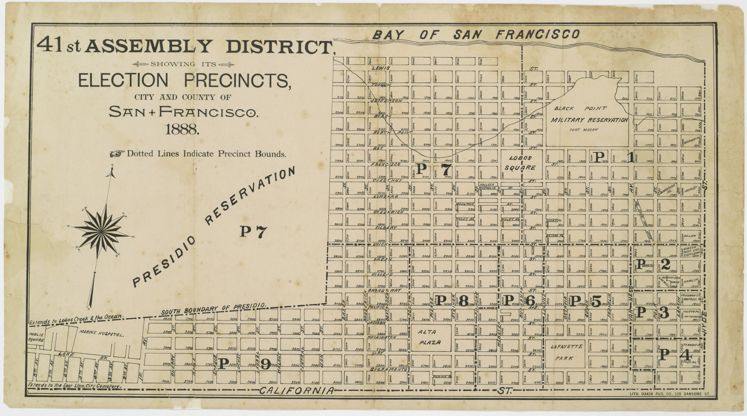 41st Assembly District Showing its Election Precincts, City and County of San Francisco