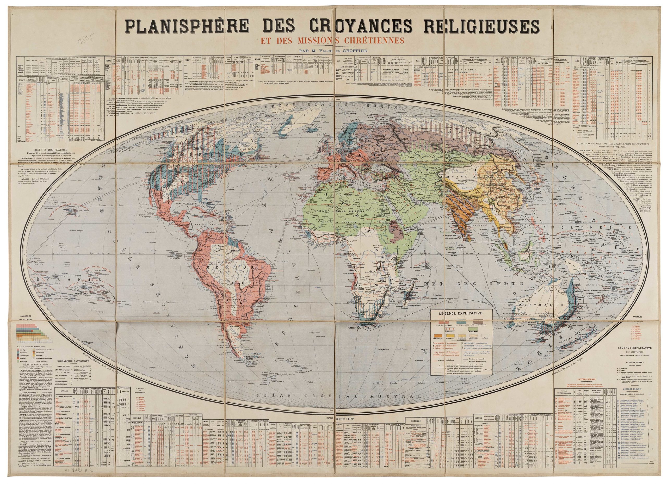 Planisphère des Croyances Religieuses et des Missions Chrétiennes