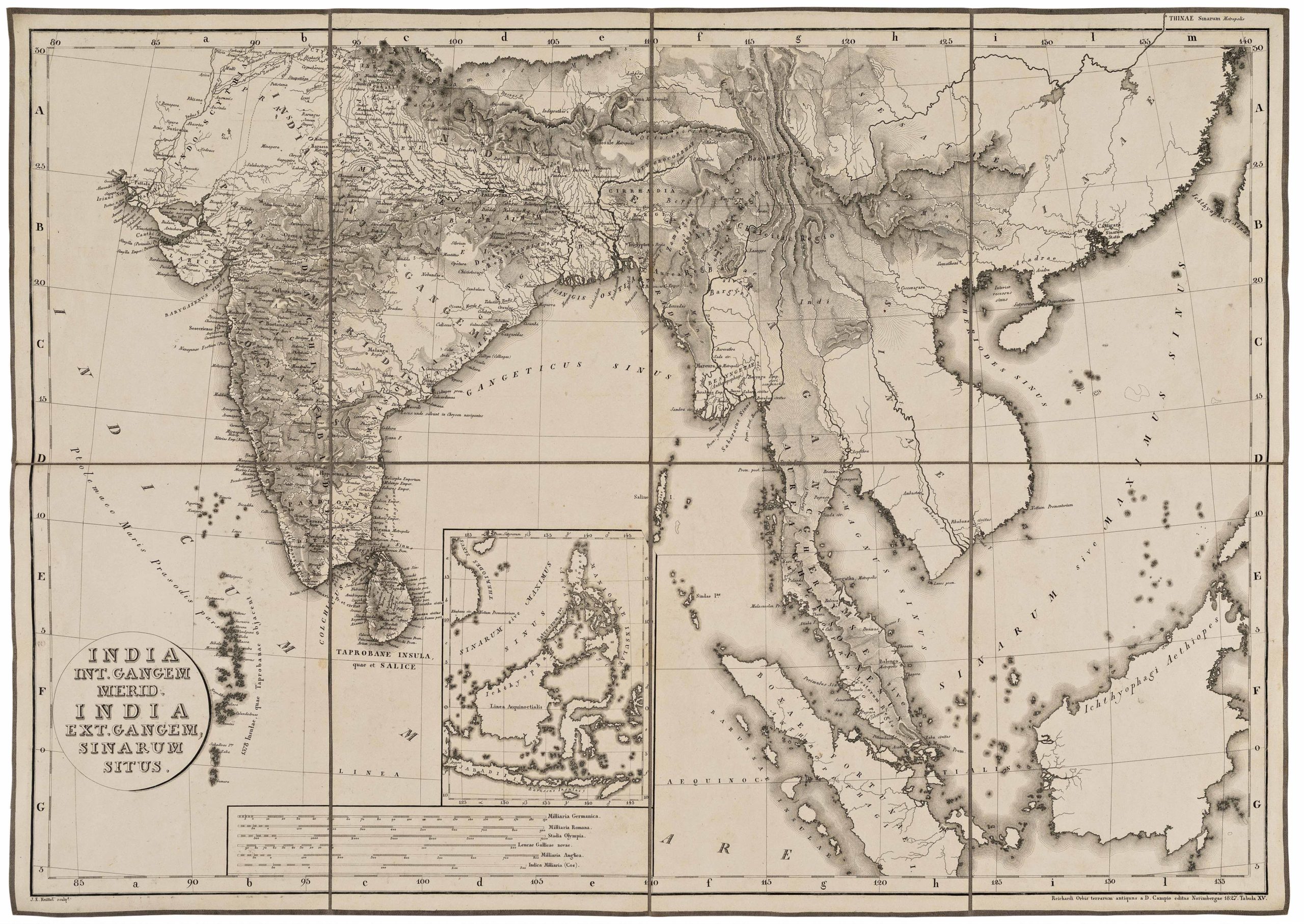 India int. Gangem merid., India ext. Gangem, Sinarum situs.